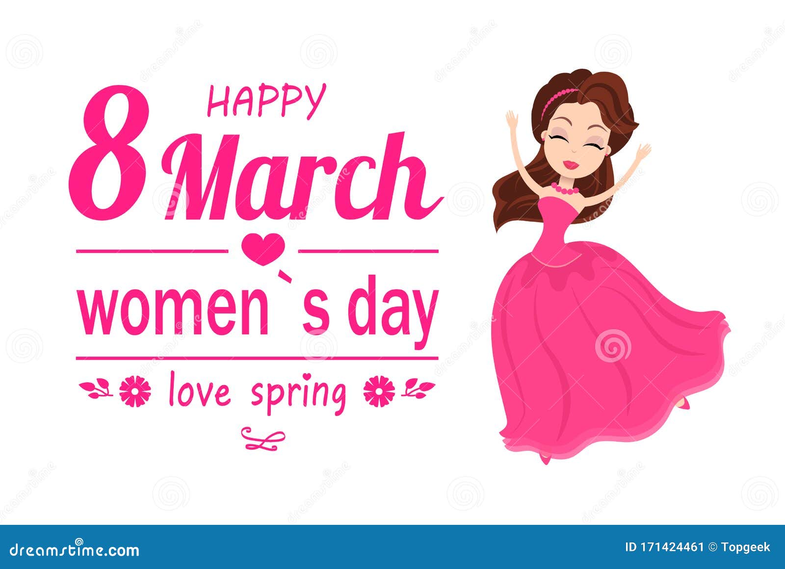 Día De La Mujer, Feriado De Primavera, 8 De Marzo, Vectora Ilustración del  Vector - Ilustración de color, internacional: 171424461