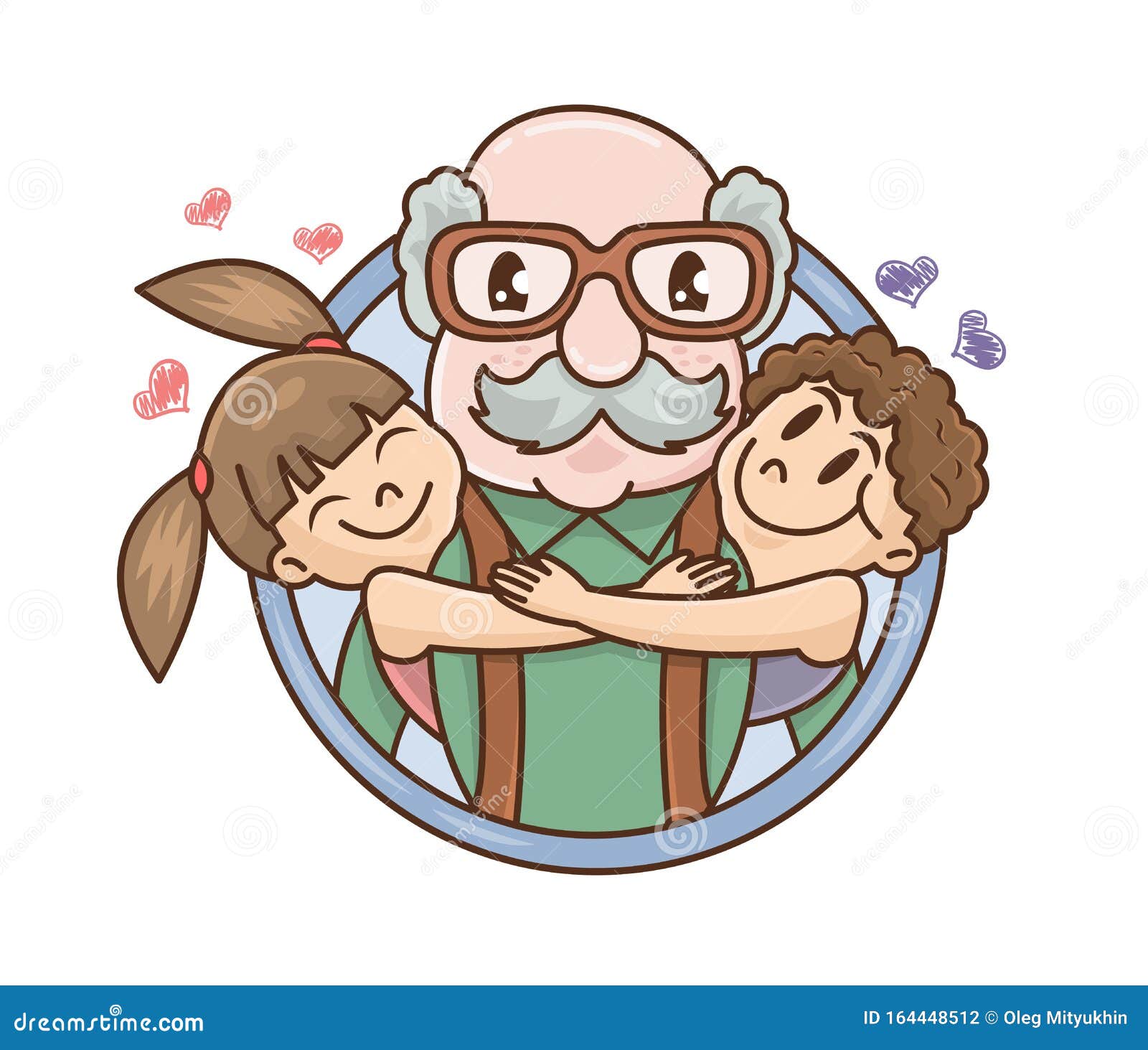 Día De Los Abuelos Nietos Sonrientes Abrazando a Su Abuelo Dibujo Vectorial  De La Cartografía De La Cónica Graciosa Tarjeta De Fe Ilustración del  Vector - Ilustración de vacaciones, amor: 164448512