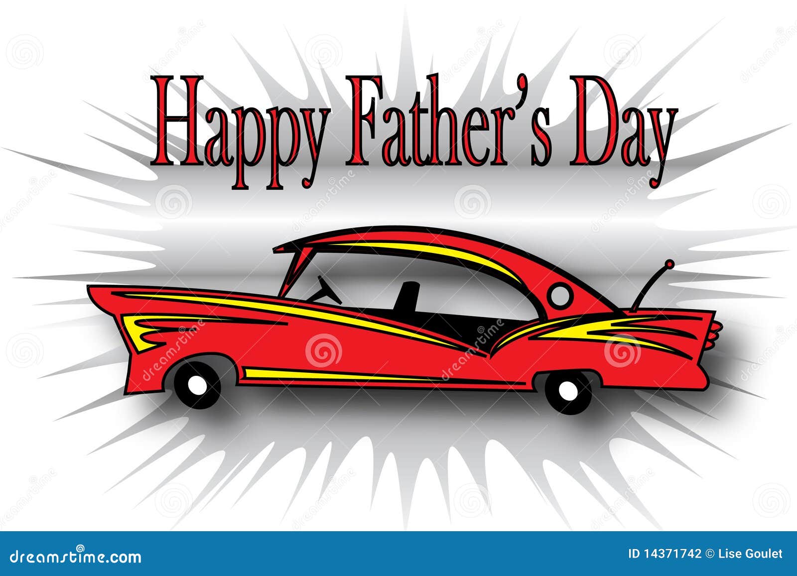 Día de padre feliz - coche ilustración del vector. Ilustración de viejo -  14371742
