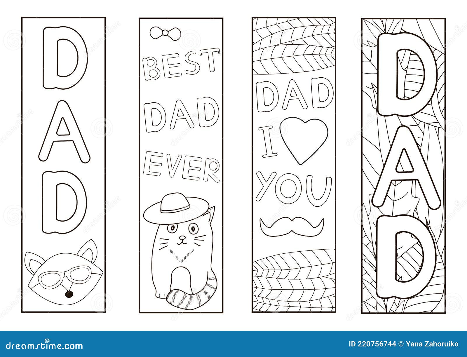 Día Del Padre Para Colorear Marcadores. Papá Para Colorear Ilustración del  Vector - Ilustración de feliz, marcador: 220756744