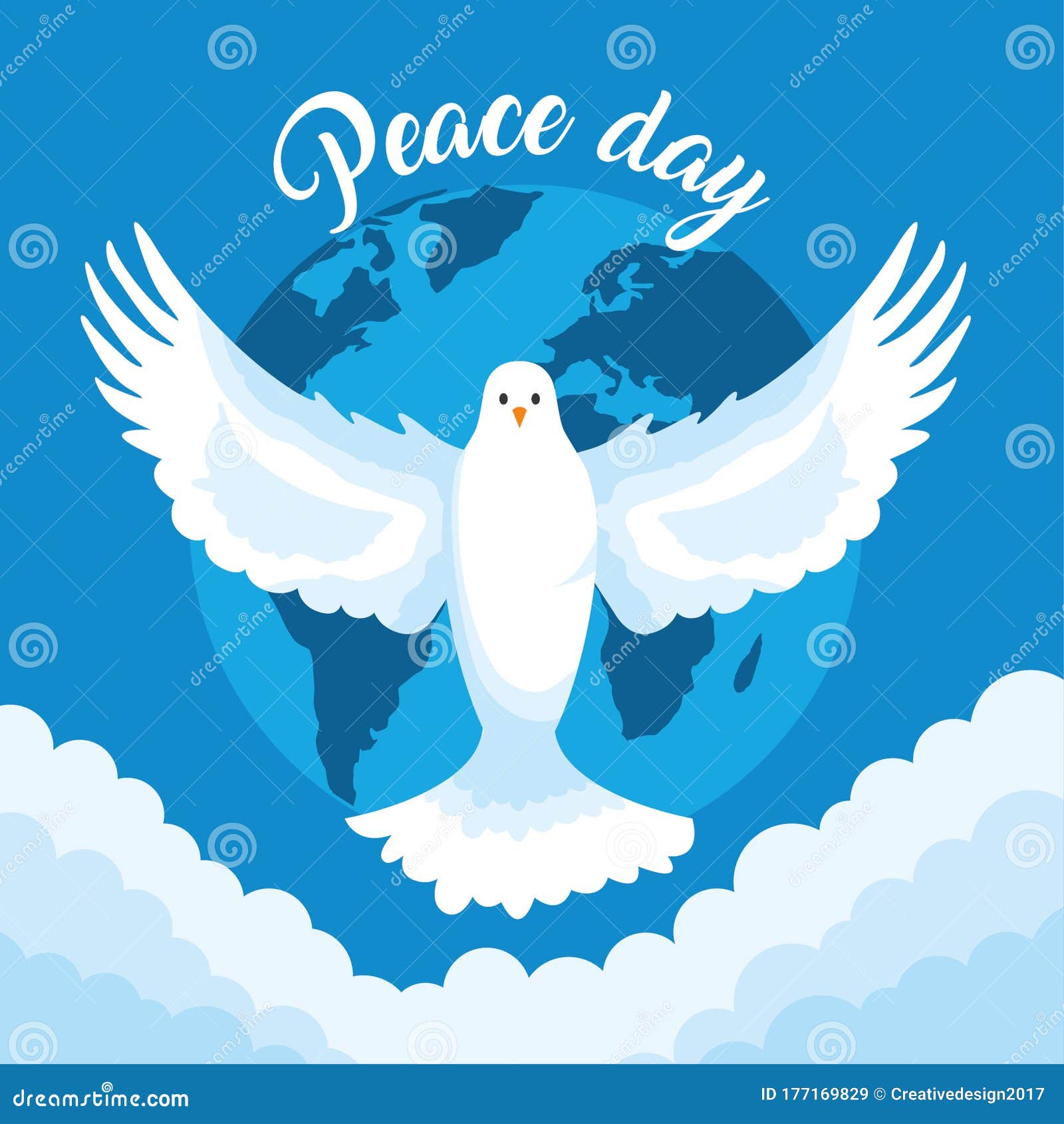 Día Internacional De La Paz Con Dibujos Animados De Paloma Ilustración del  Vector - Ilustración de elemento, aceituna: 177169829