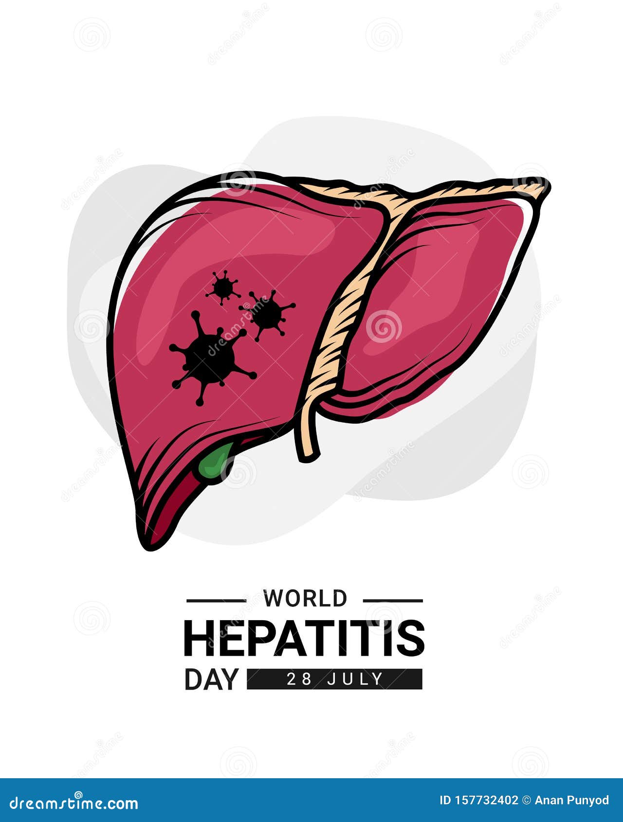 DÃa Mundial De La Hepatitis Con Contorno HepÃ¡tico Y Virus Humanos DiseÃ±o  Del Vector De Dibujo Ilustración del Vector - Ilustración de paciente,  medicina: 157732402