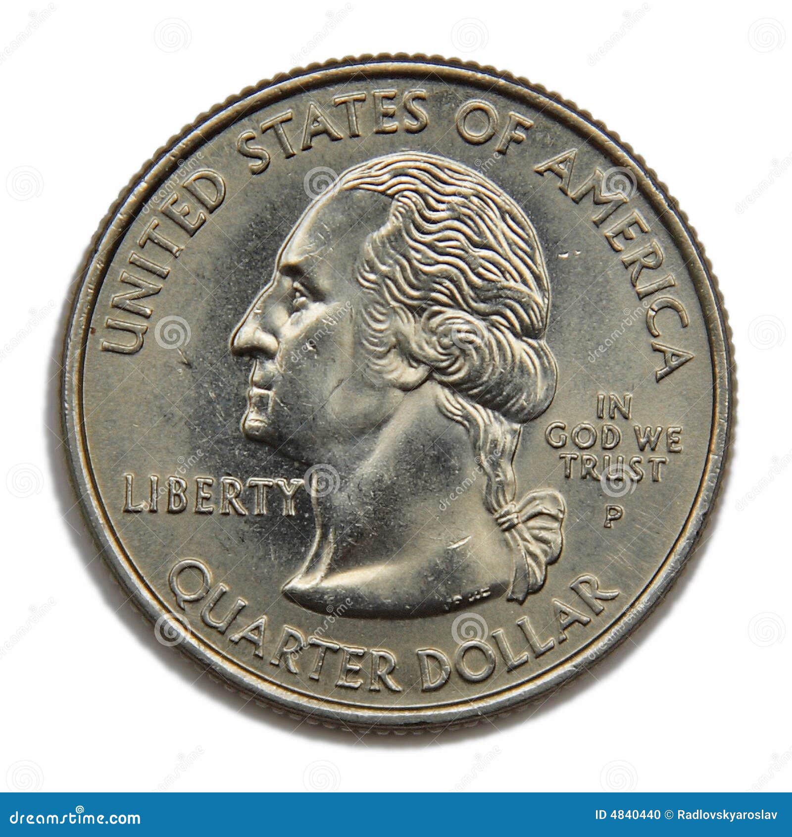 Moeda De 25 Cêntimos Dos EUA Foto de Stock - Imagem de metal, quarto:  4840440, image size:1600x1690