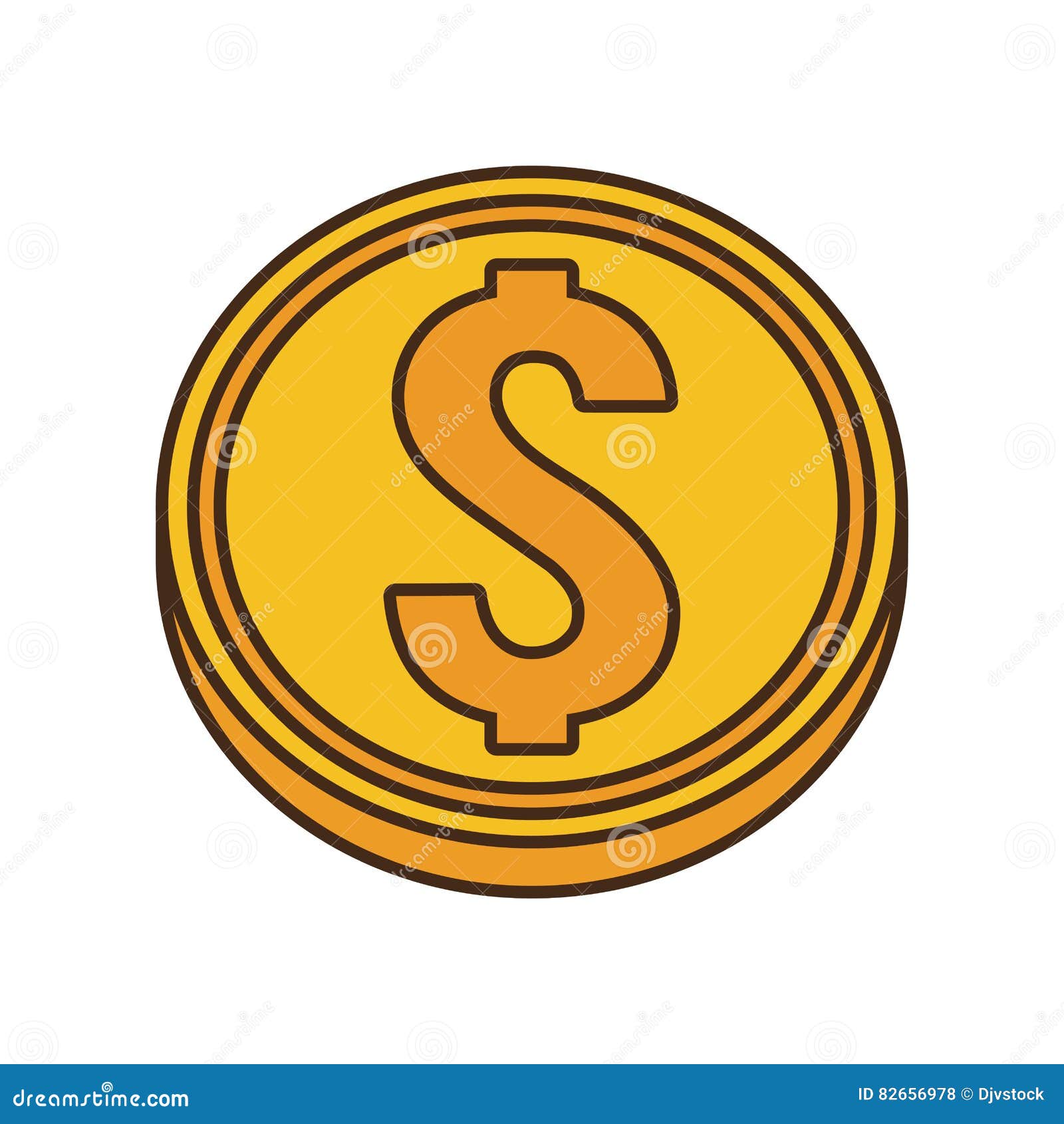 Dólar Del Dinero De La Moneda De Oro Del Dibujo Stock de ilustración -  Ilustración de arte, beneficio: 82656978