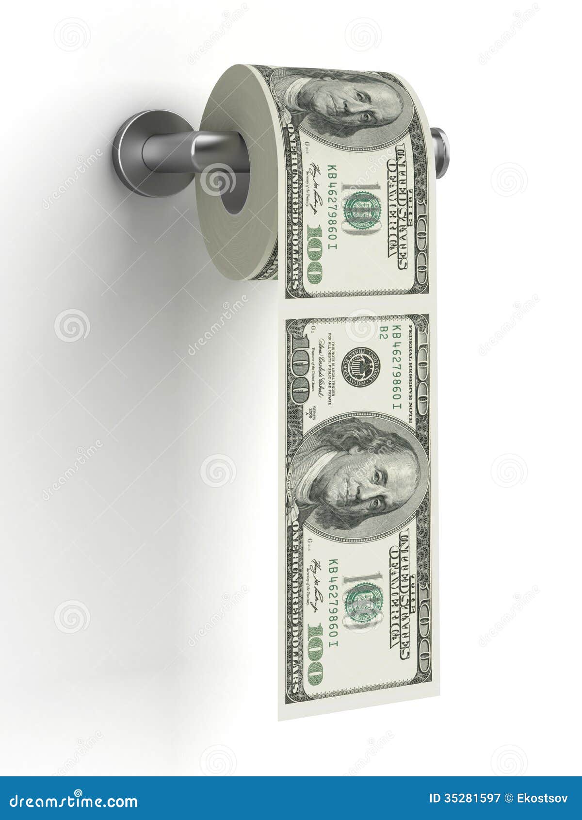 Dólares Como Papel Higiénico Imagen archivo - Imagen de modelo,