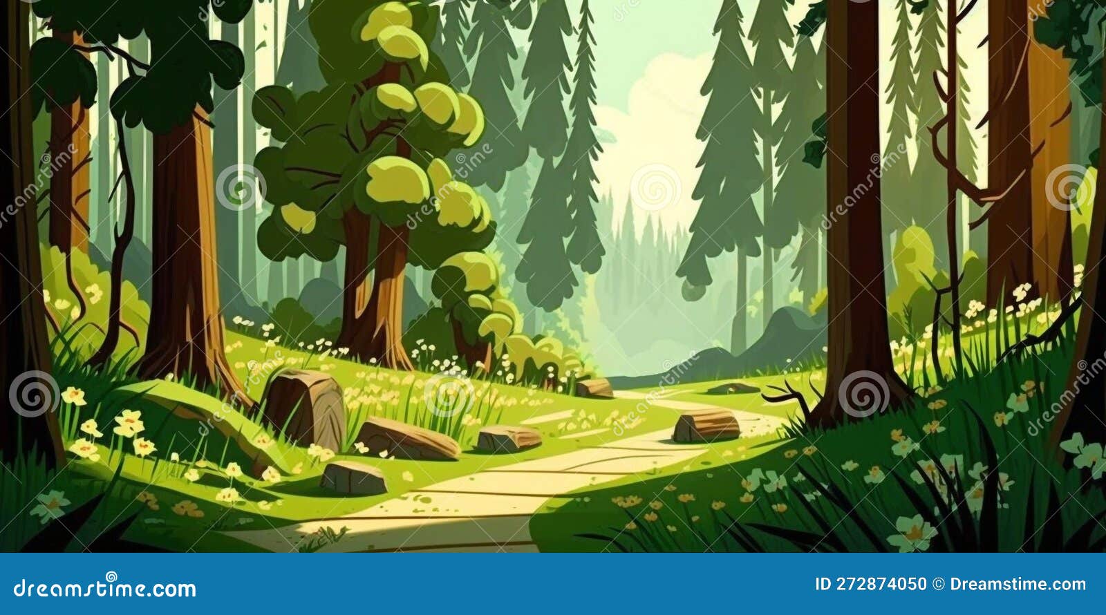 Фон лес мультяшный