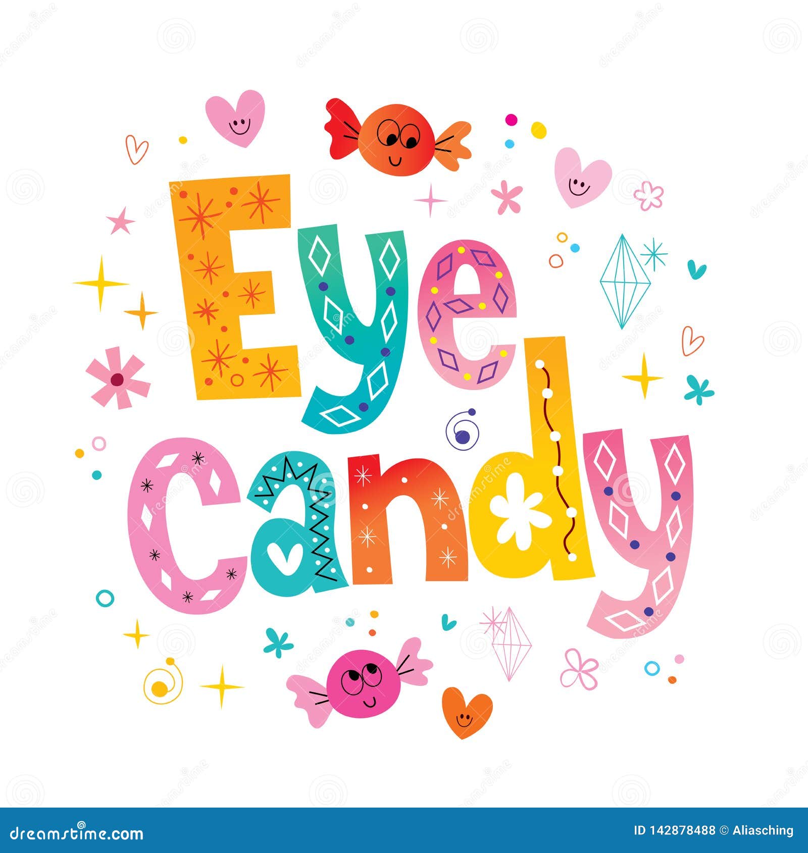 Eye candy stock vector. Illustration of heart, attraction 142878488