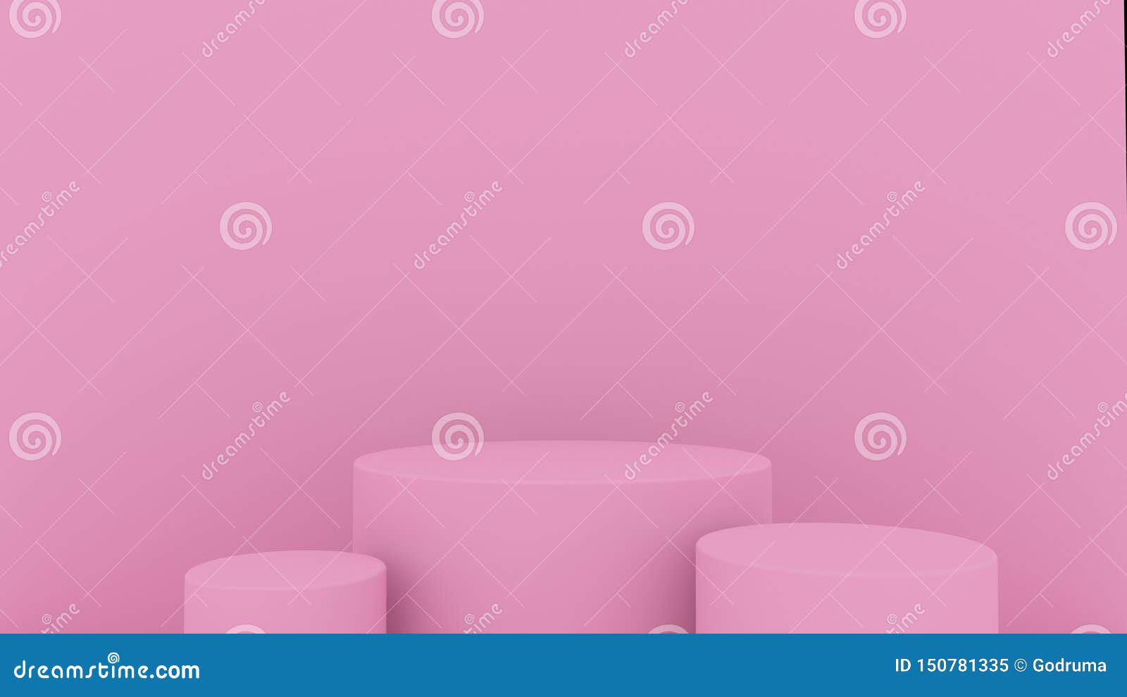 3d abstract background render. pink platform for product display. interior podium place. blank decoration template for