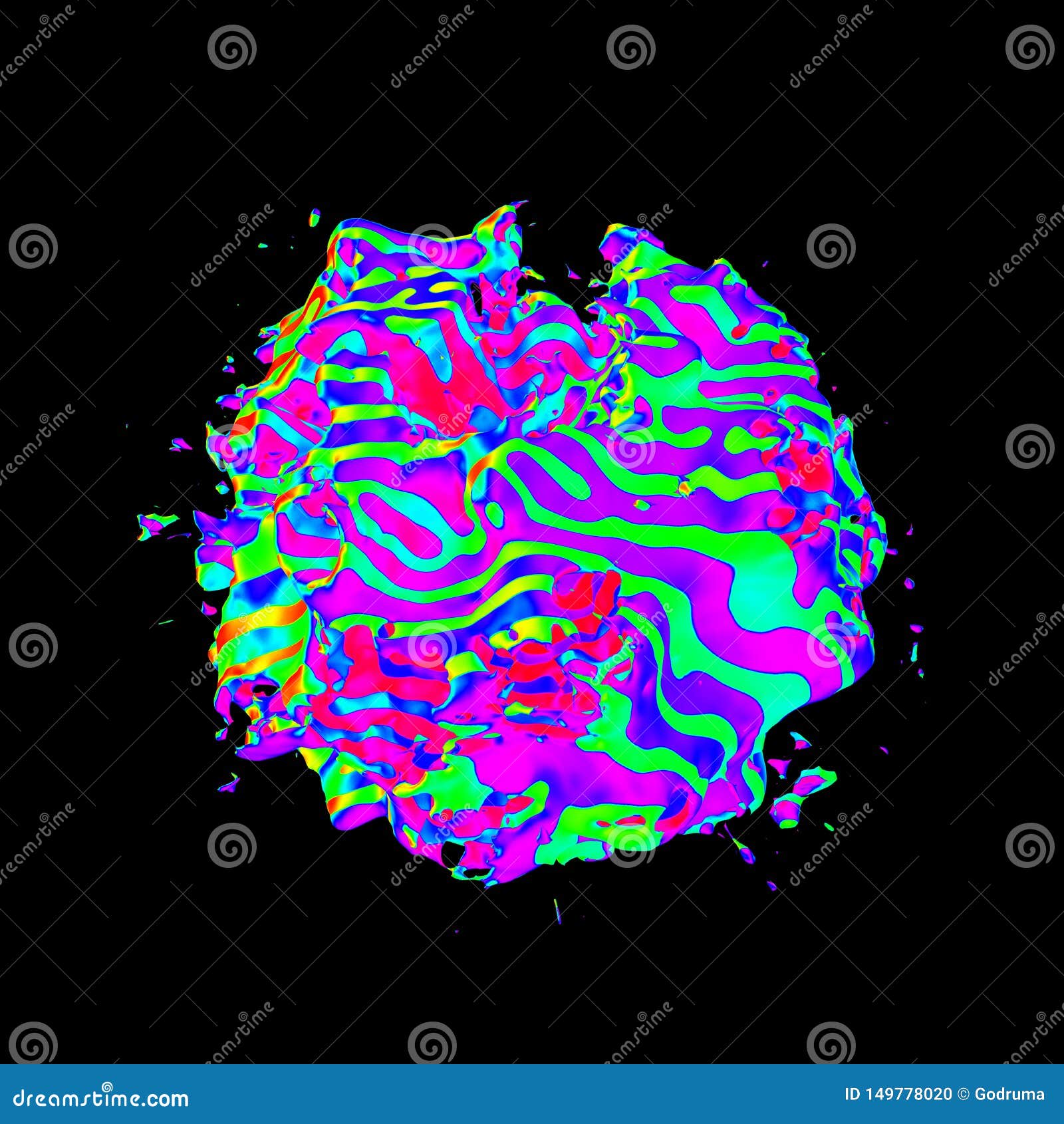 3d abstract background render. vivid vibrant splash  for . geometric graphic color art fractal texture for