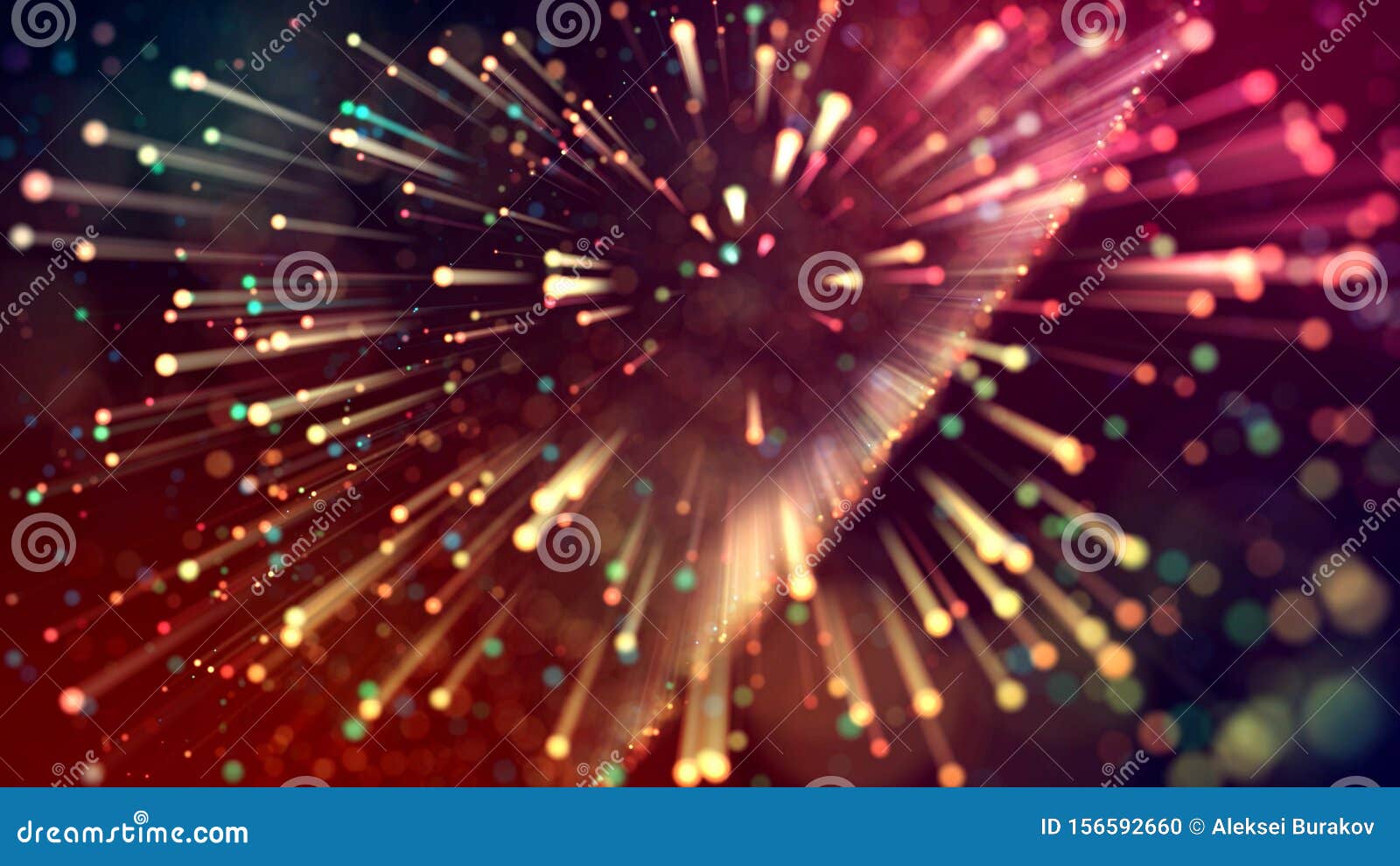 3d abstract beautiful background with colorful glowing particles, depth of field and bokeh effect. Abstract explosion of. 3d abstract beautiful background with colorful glowing particles, depth of field and bokeh effect. It is 3d with power abstract explosion of multicolored shiny particles or light rays like laser show.