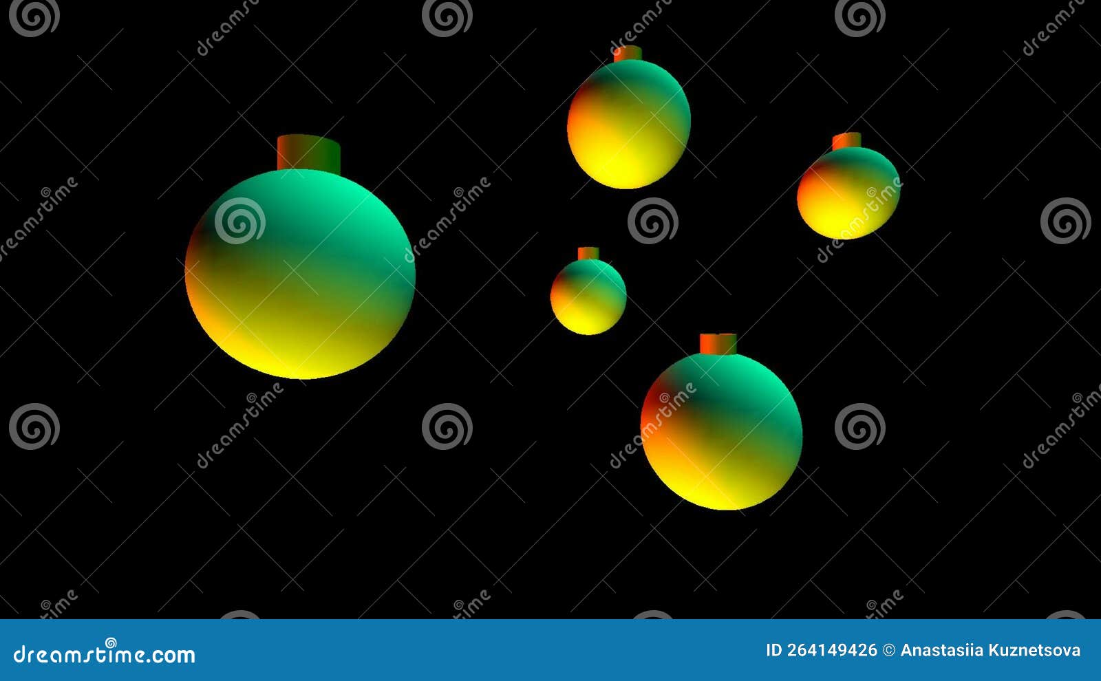 3d abstract background with xmas balls