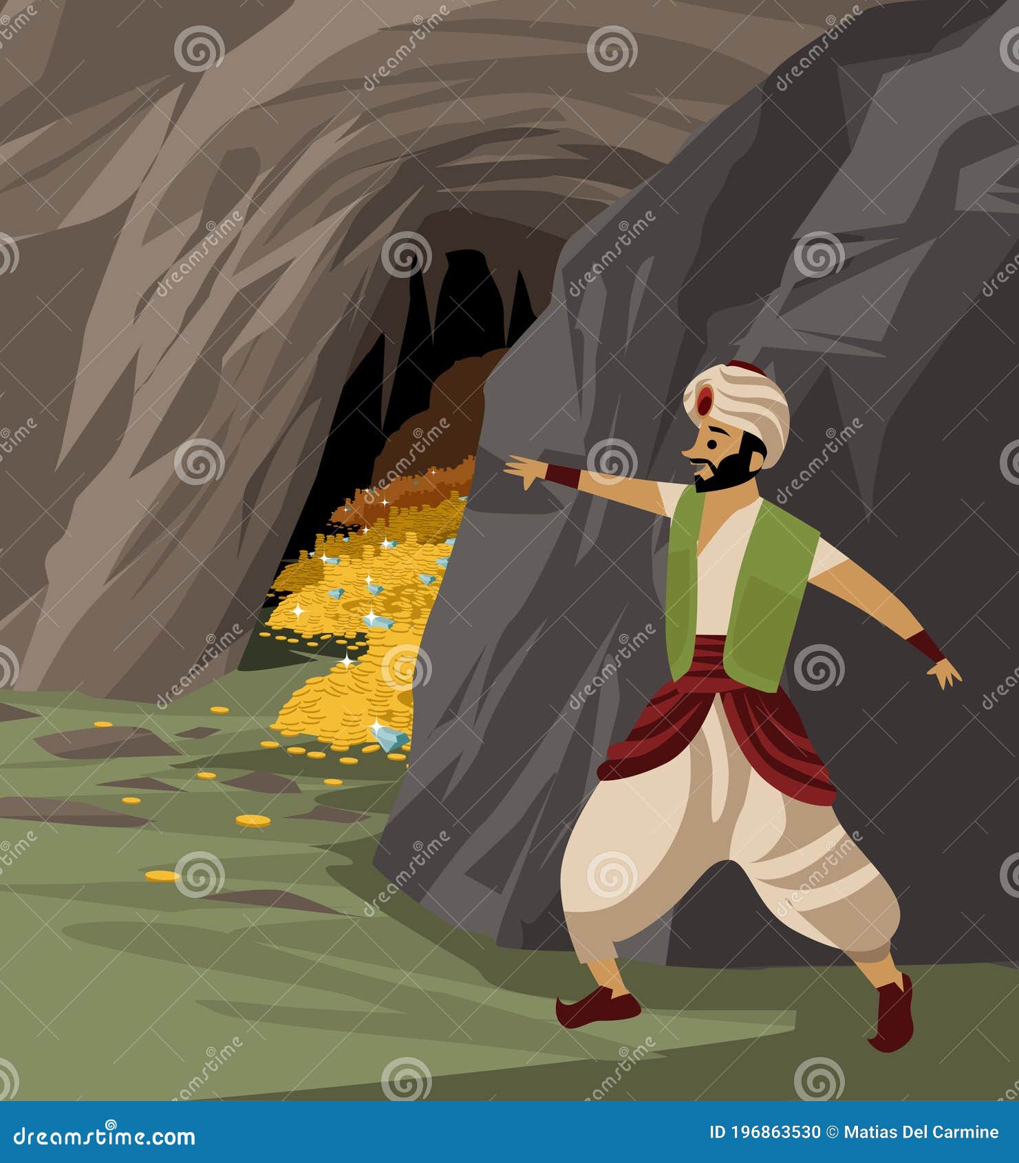 D'ali Baba Et Le Trésor Caché à L'intérieur D'un Conte De La Grotte