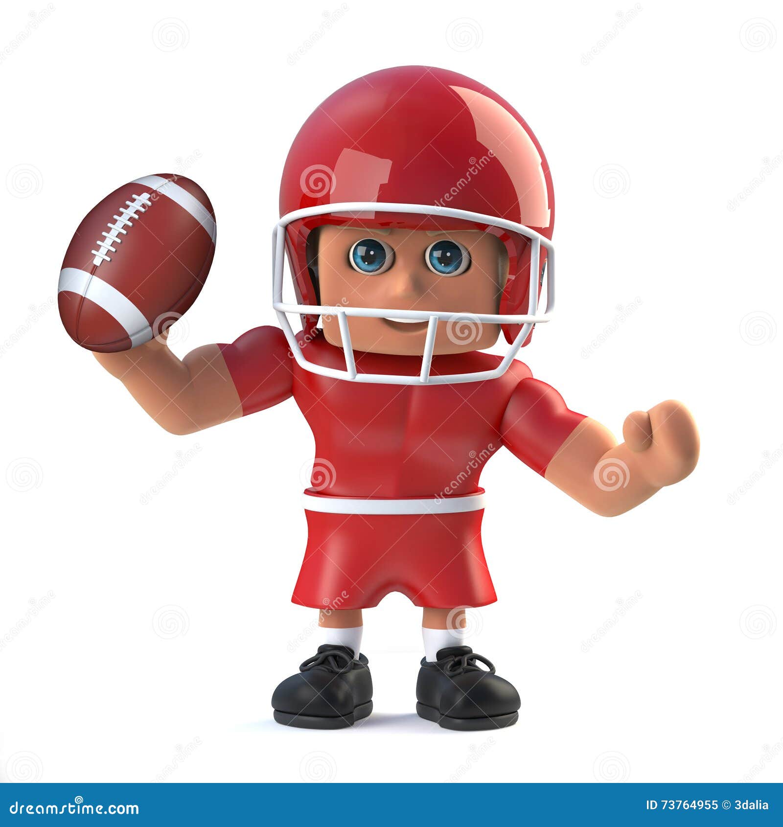 3d American Football Player Throws the Ball Stock Illustration