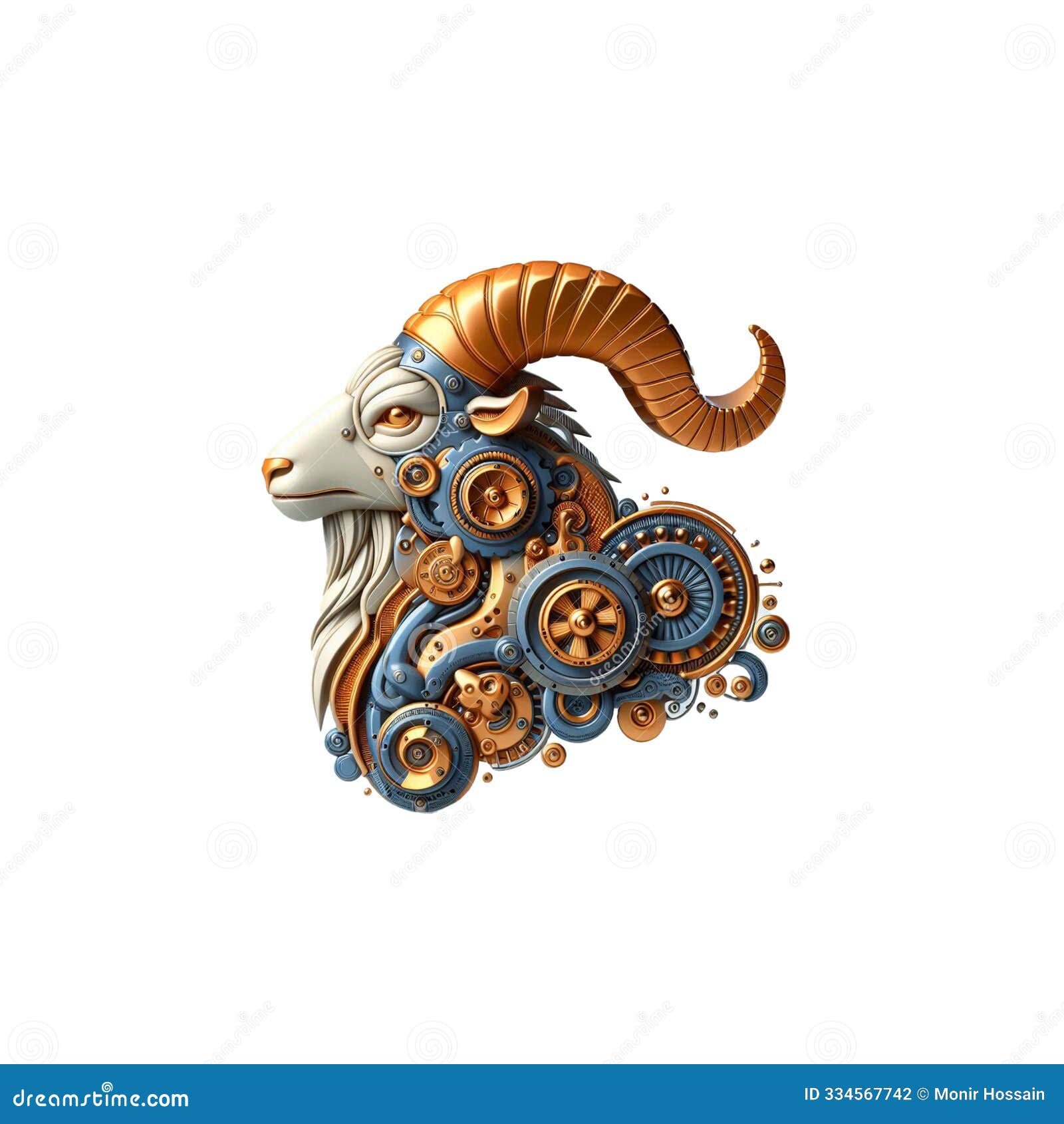 3d animal abstract character, luxury background with mechanic blend concept style, generative ai.