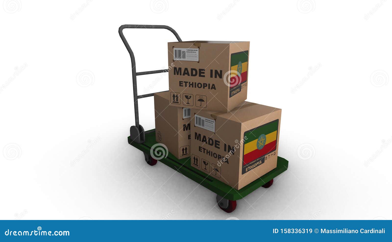 EthiopiaCarriage with Box Rotation Stock Video Video of animation
