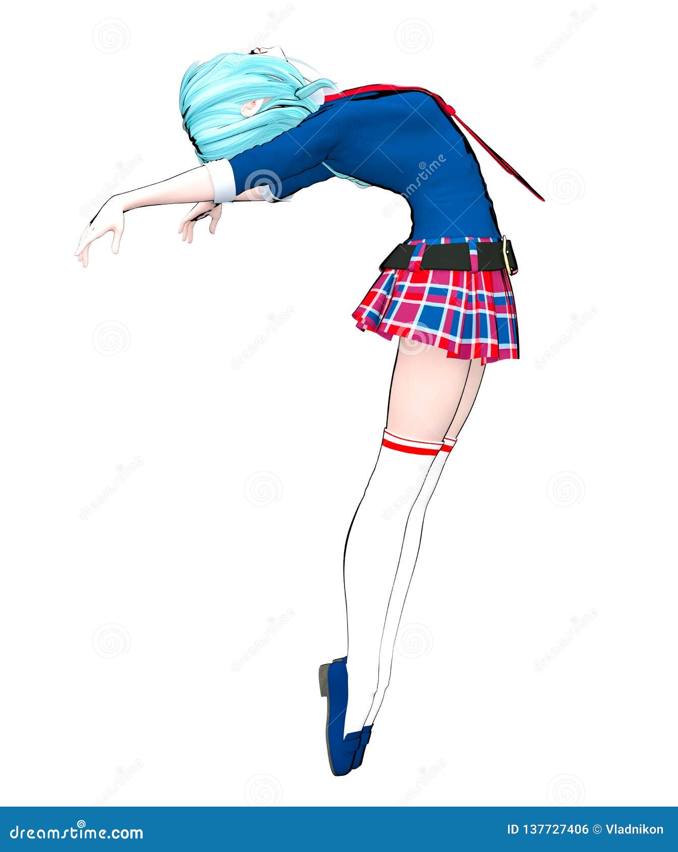 3D Anime Doll Japanese Schoolgirl Big Blue Eyes and Bright Makeup Stock  Illustration - Illustration of design, japan: 137727406