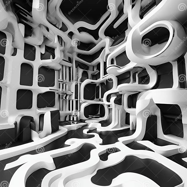 3D Background Black and White, Abstract, High Resolution Stock ...