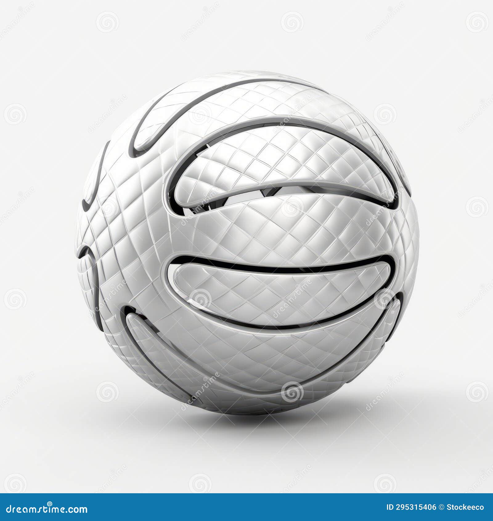 3d basketball ball on white background - bjarke ingels style
