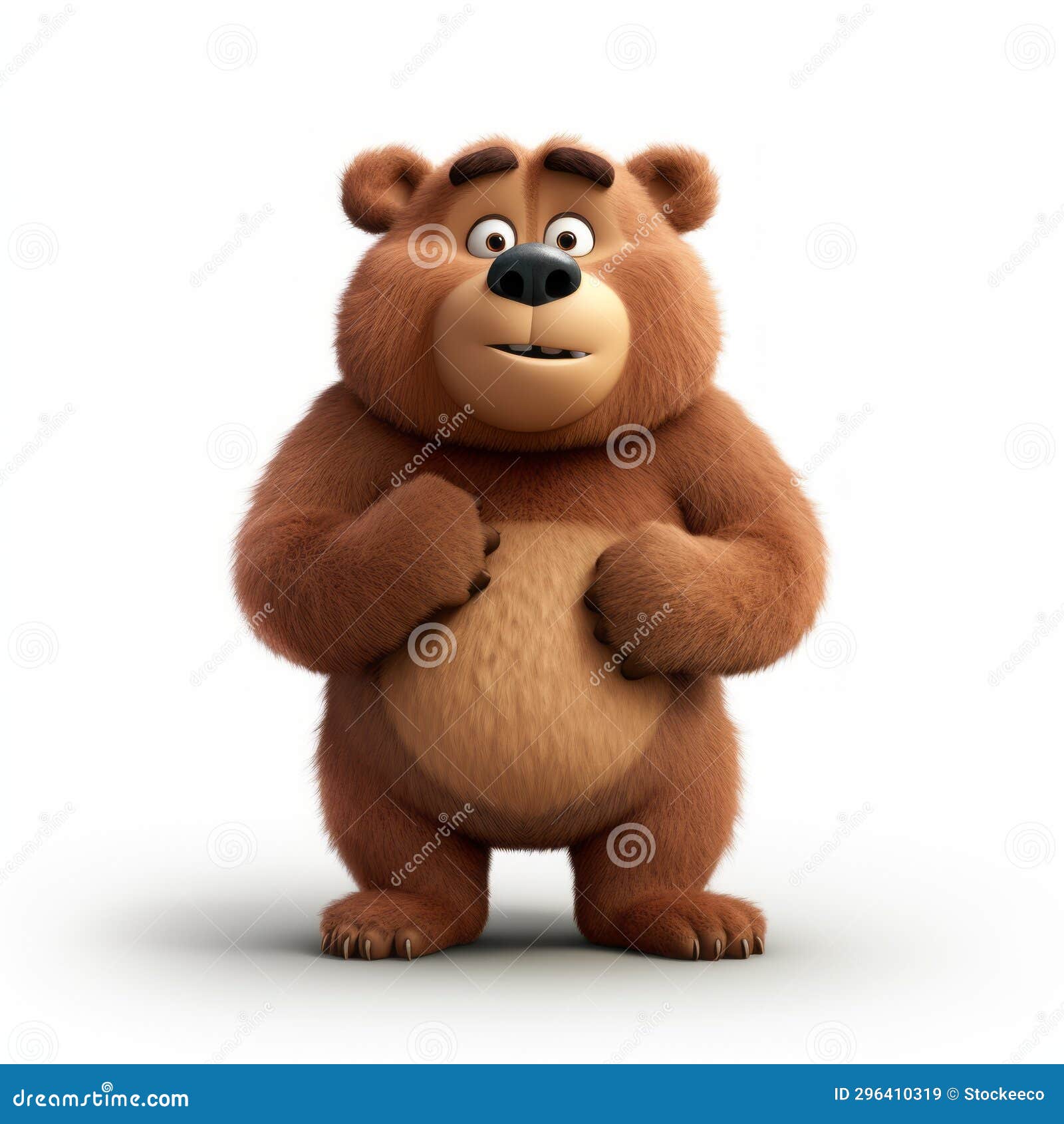 3d bear character image in frameless - cartoon style