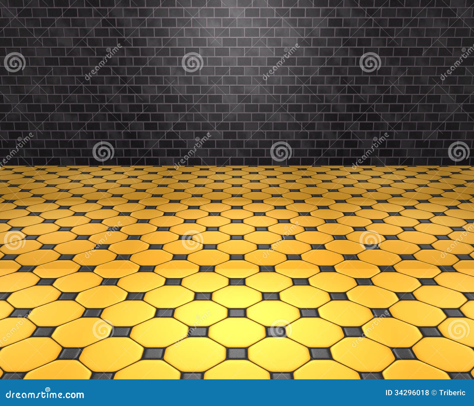 D black and yellow room stock illustration. Illustration of interior