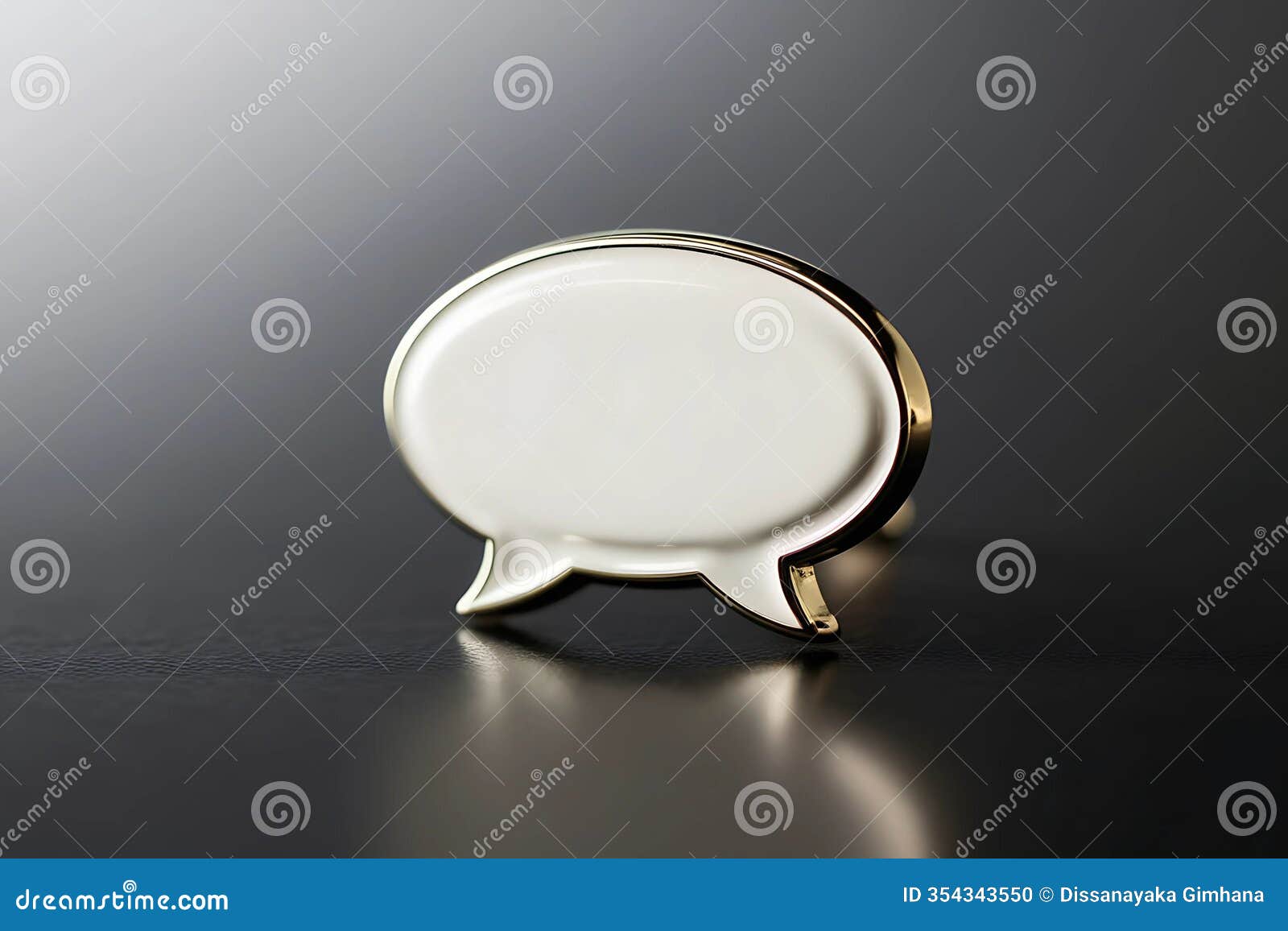 3d blank white speech bubble pin