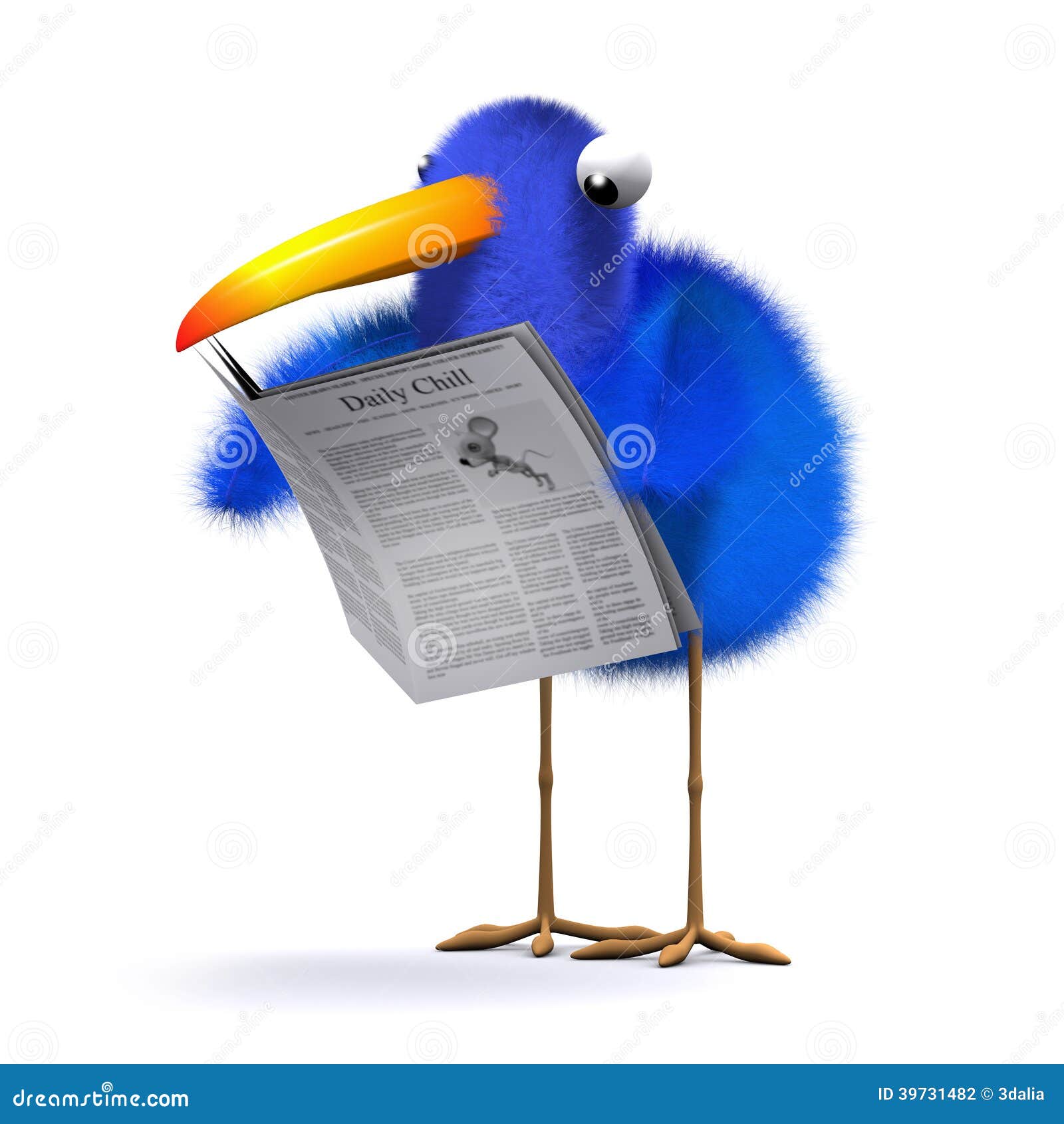 Blue Bird Reading Newspaper Stock Illustrations 7 Blue Bird Reading