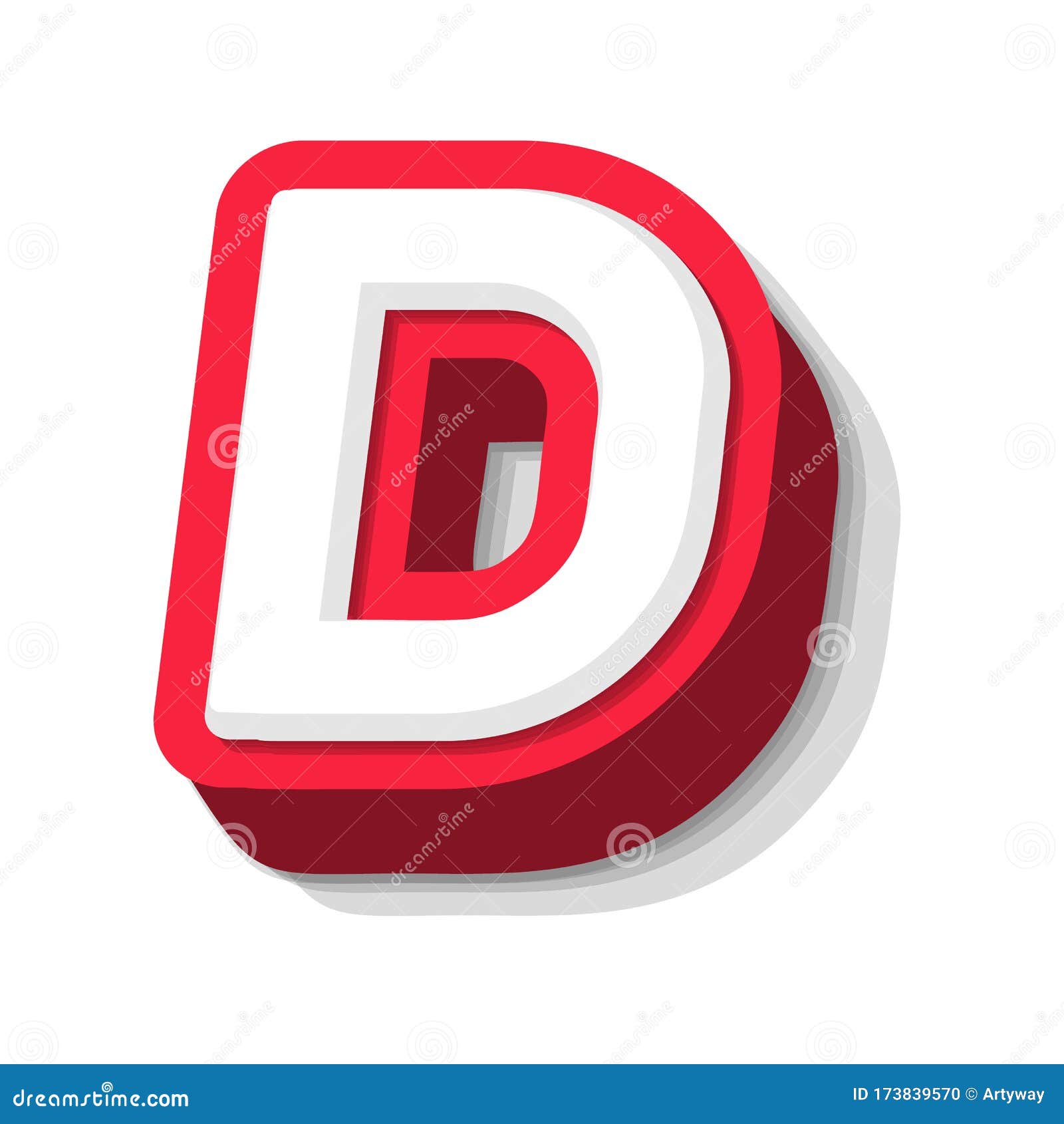 3D Bold Funny Letter D, Heavy Type for Modern Super Hero Monogram ...