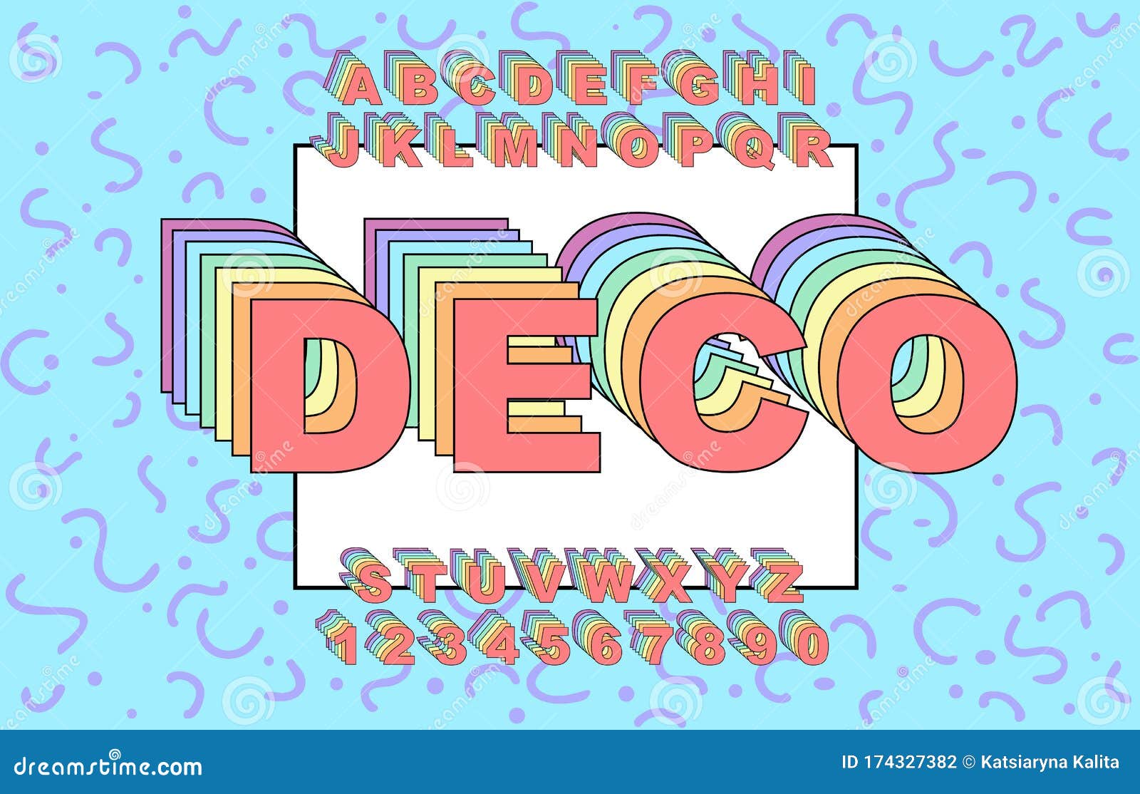 3d bold retro font. vintage alphabet  graphic poster set.
