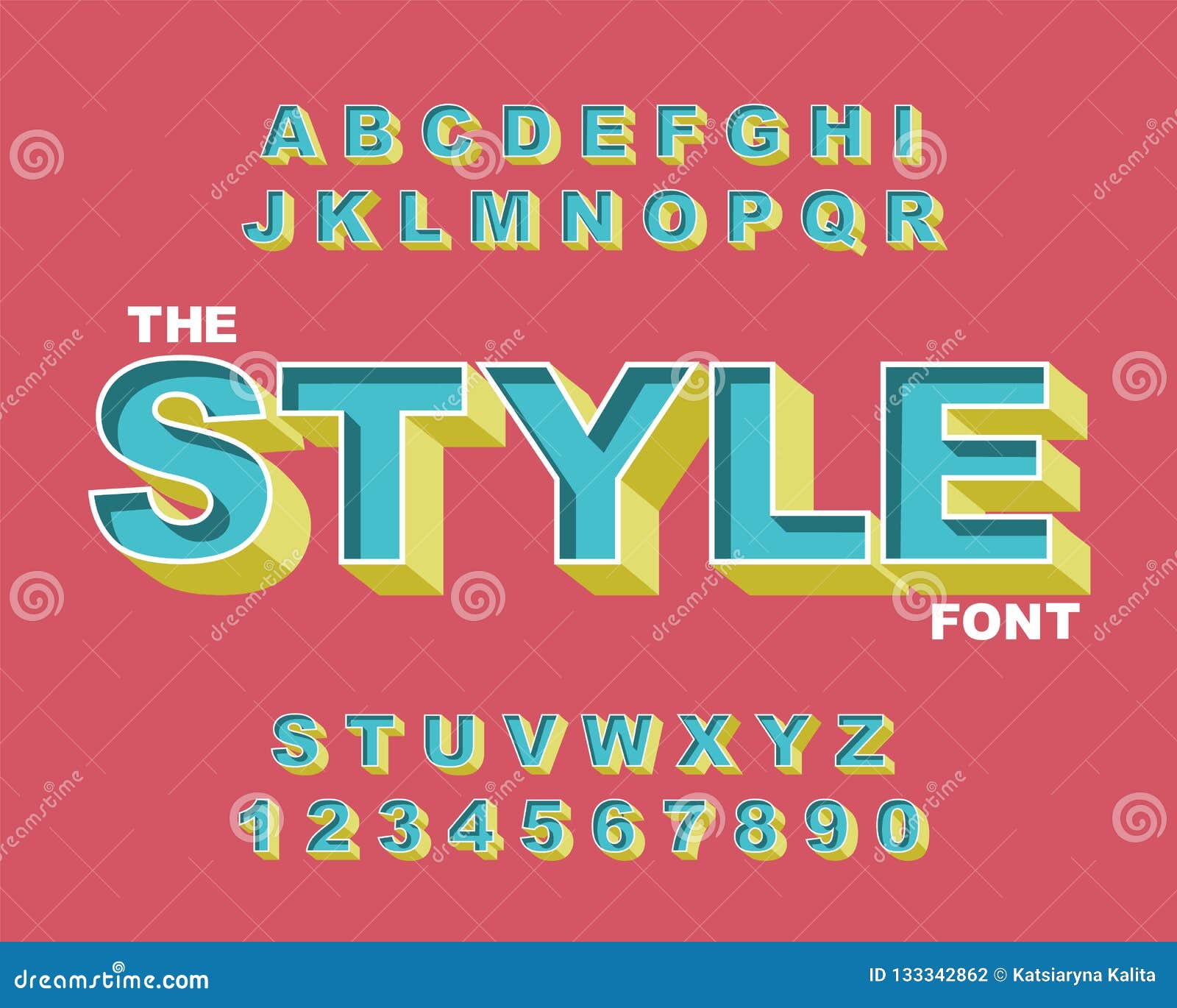 3d Bold Retro Font. Vintage Alphabet Vector 80 S, 90 S Old Style ...