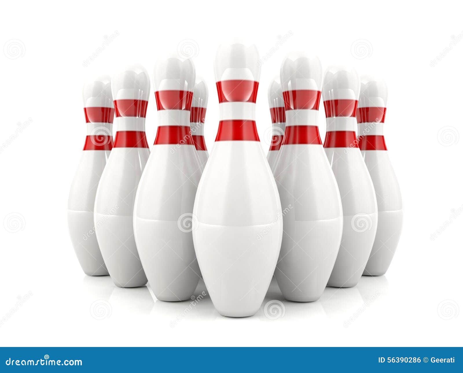 3D bowling pins stock illustration