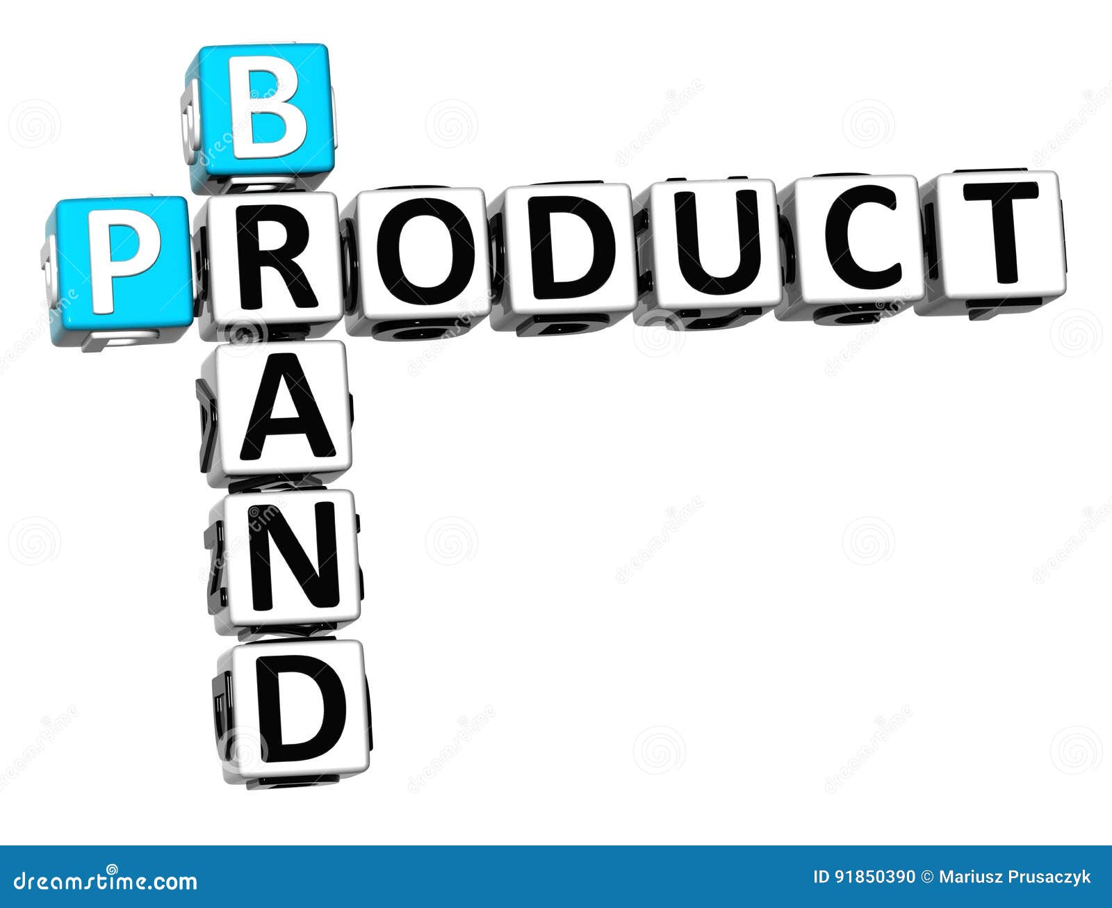 3D Brand Product Crossword stock illustration. Illustration of branding