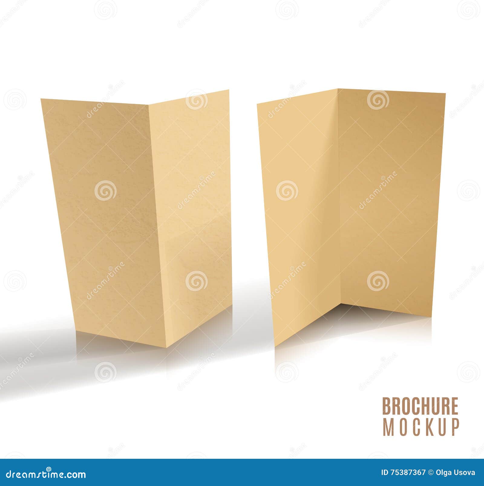3d brochure of paper craft stock vector. Illustration of mockup 75387367