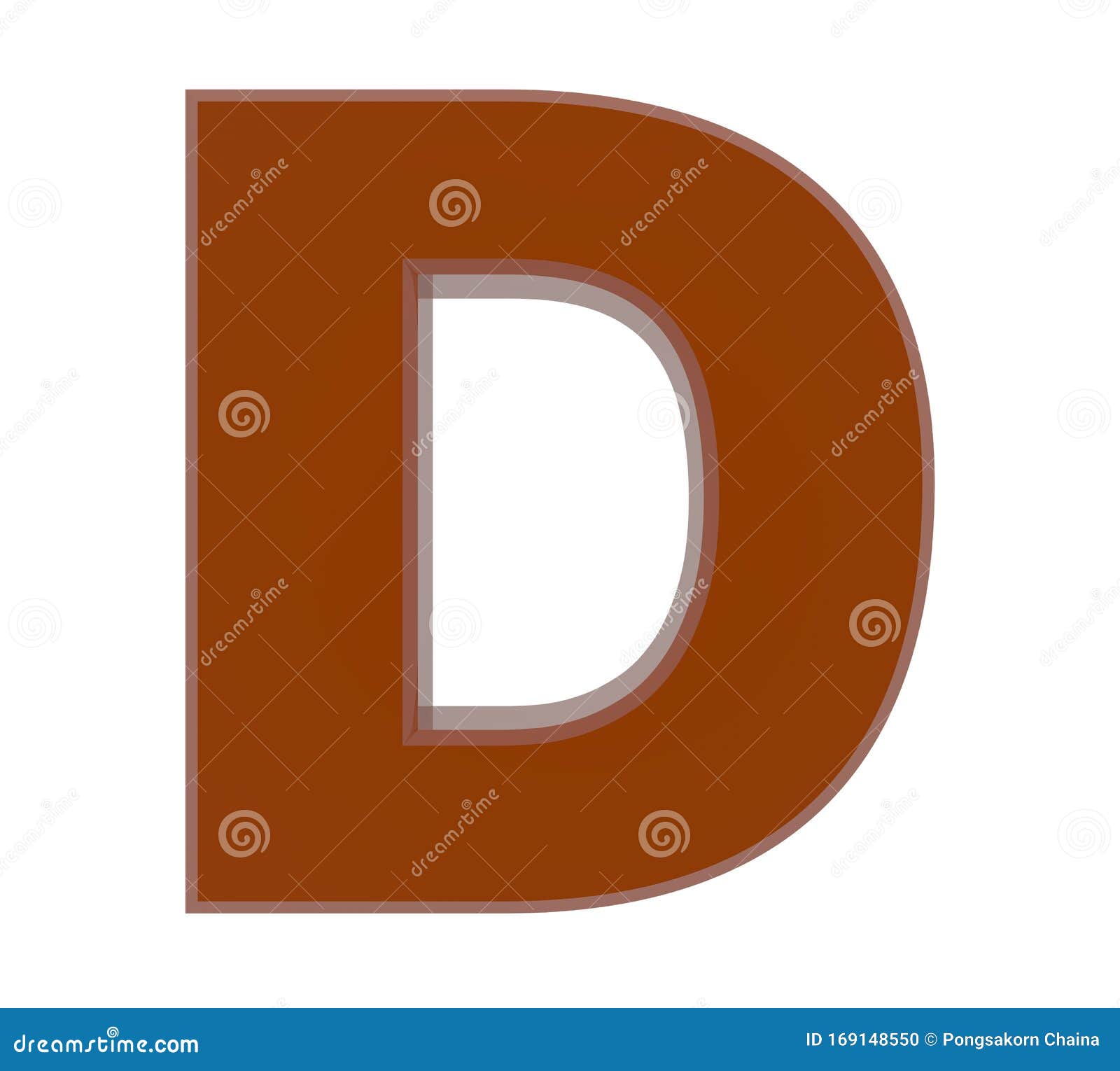 3d Brown Letter D Collection on White Background Stock Illustration ...