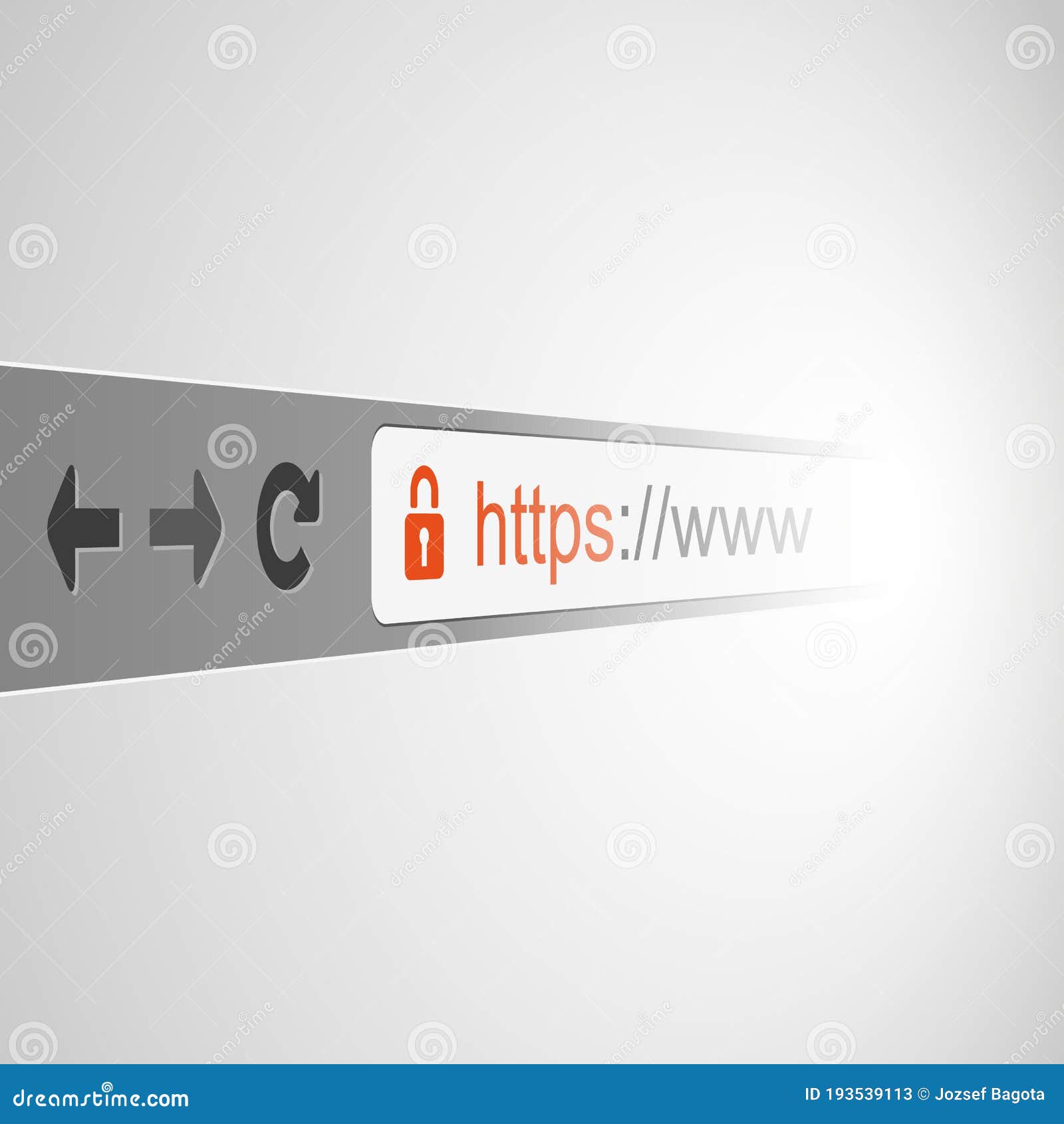 3D Browser Address Bar Design With HTTPS Protocol Sign Stock Vector - Illustration of grey ...