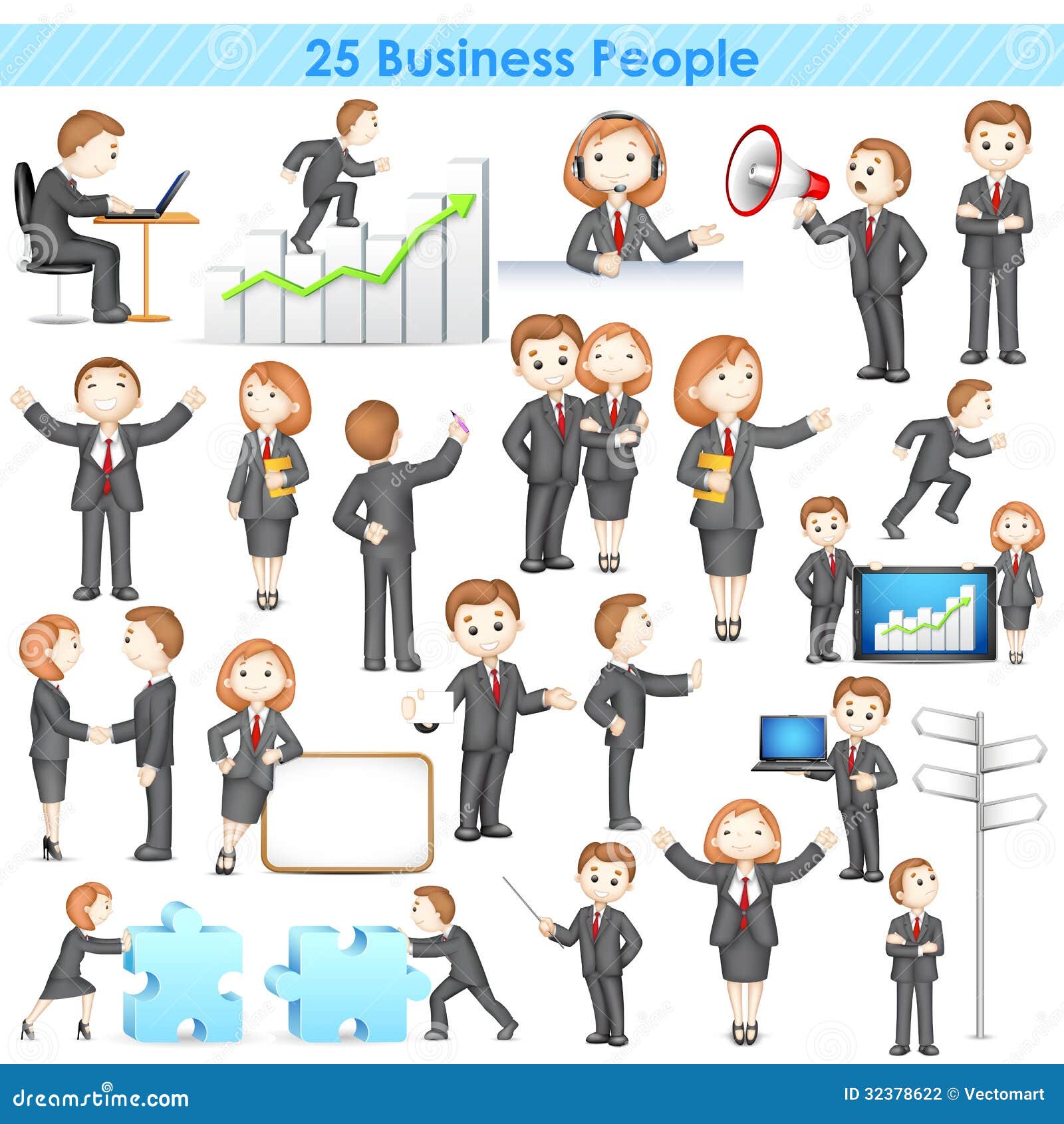 3d businesspeople collection