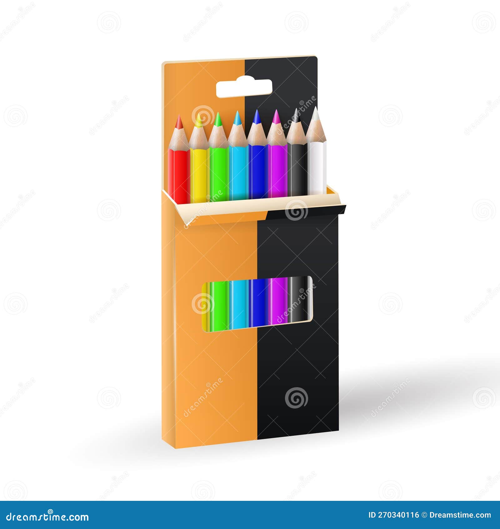 Un conjunto de lápices de colores de madera para dibujo infantil  ilustración vectorial de papelería en dibujos animados