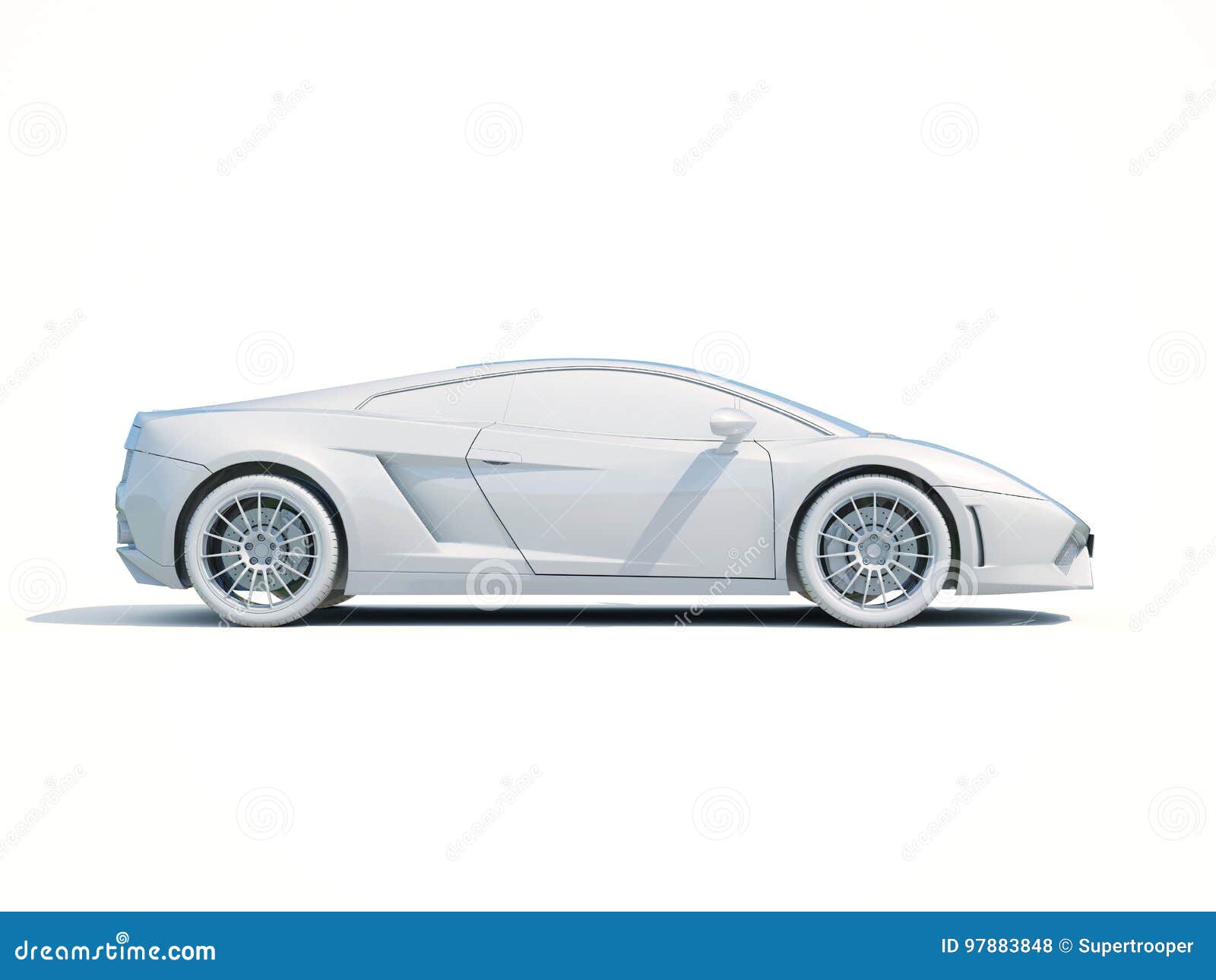 3d car white blank