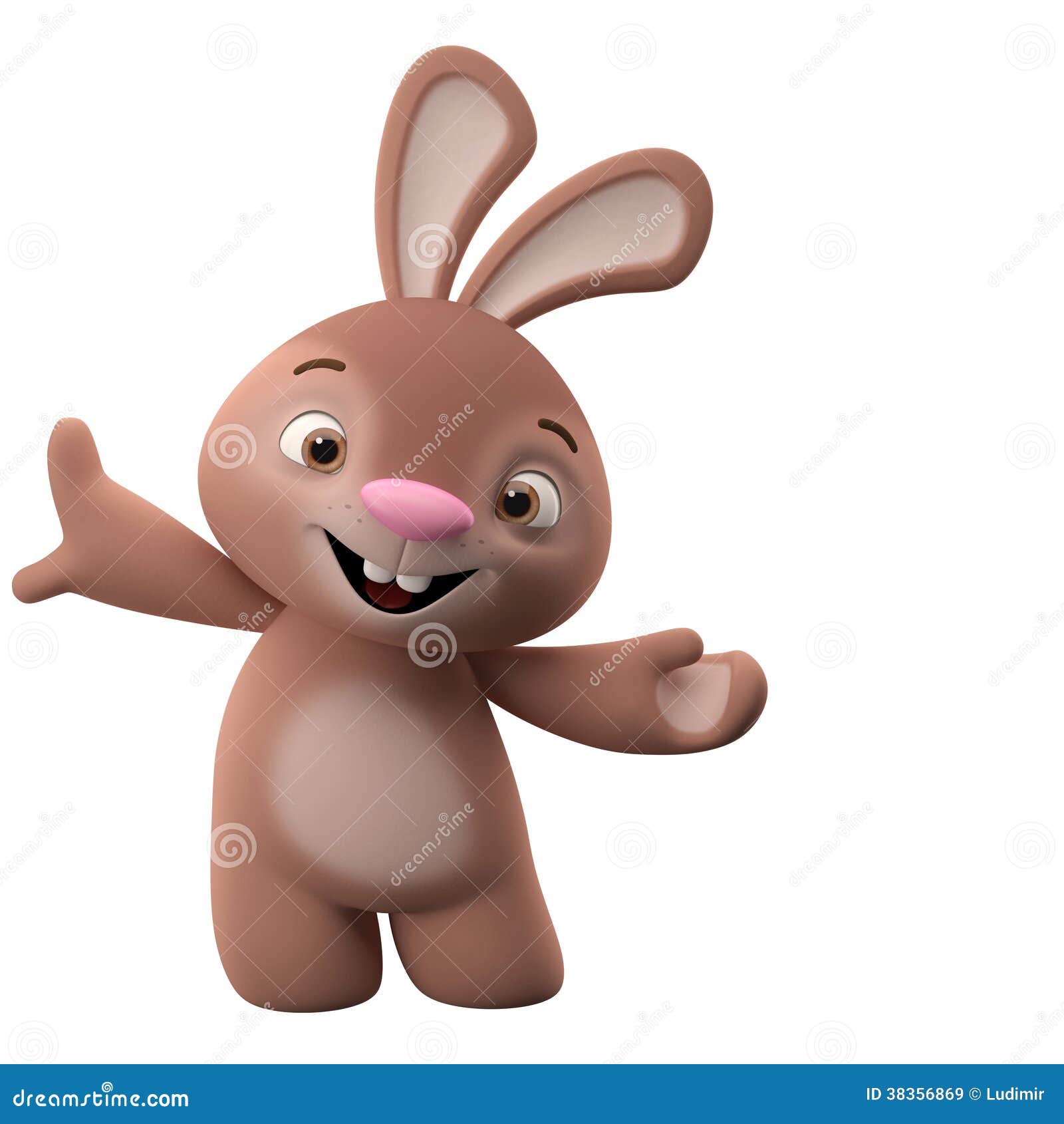 3D Cartoon Character, Easter Bunny Stock Illustration - Illustration of  fantasy, leveret: 38356869