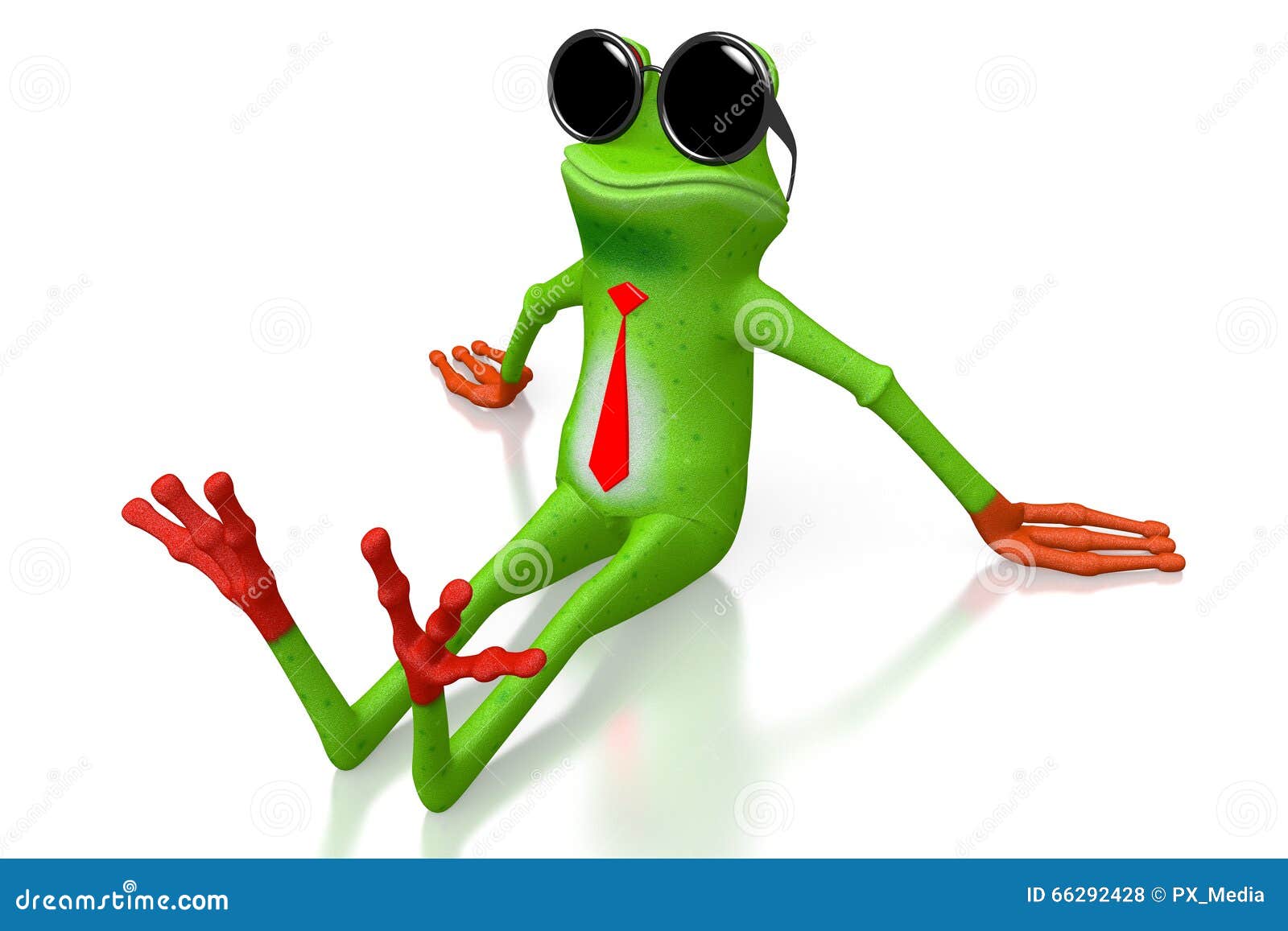 3D Cartoon Frog with Sunglasses Stock Illustration Illustration of
