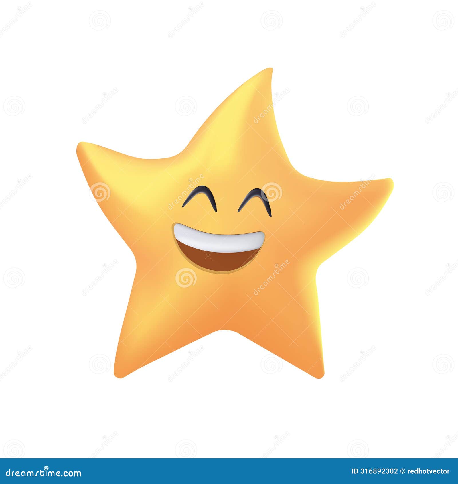 3d cartoon funny kawaii star character or little twinkle  personage shining in sky with happy smiling face