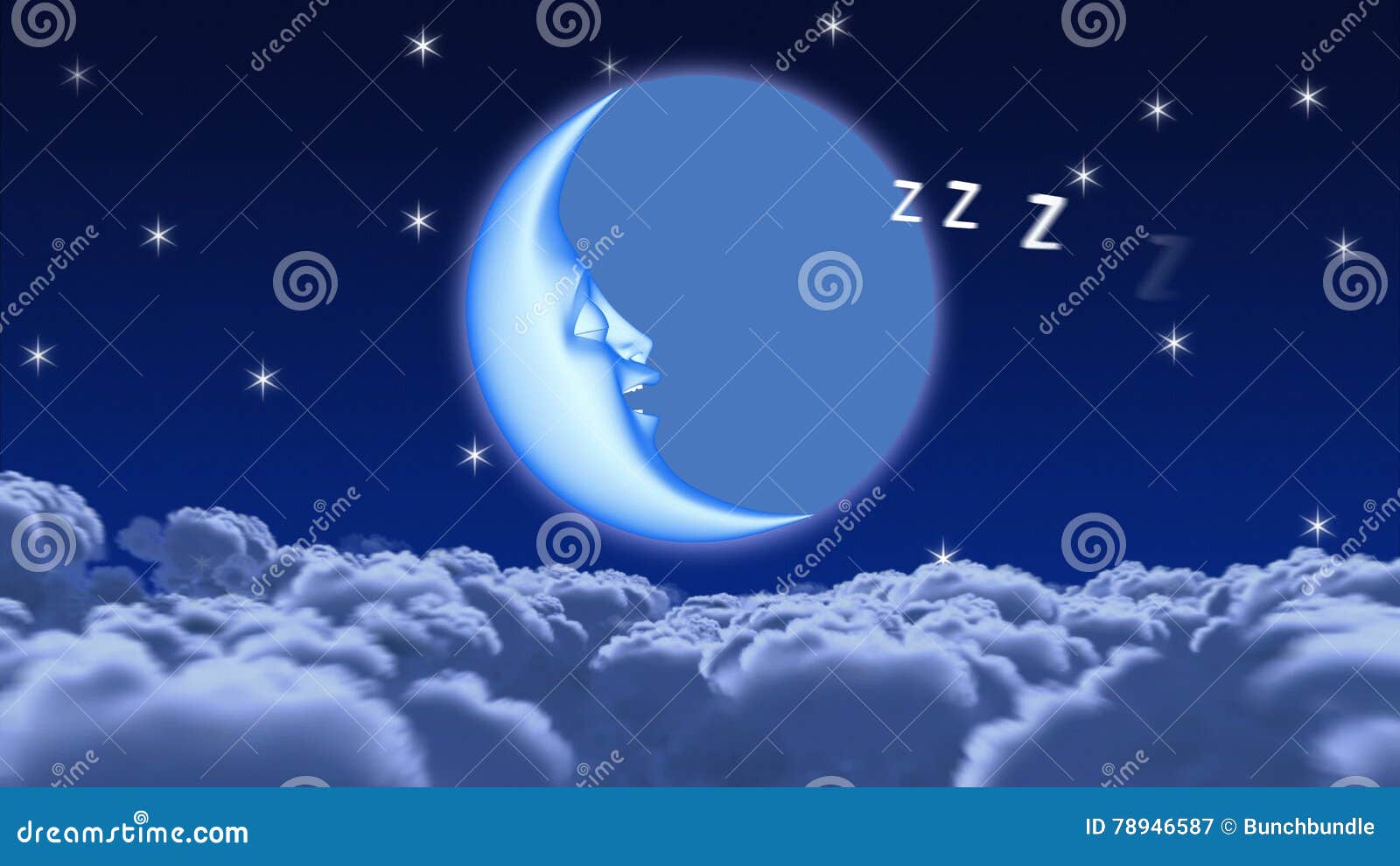 3D Cartoon Moon Sleeping, 4K. Seamless Loop. Stock Video - Video of funny,  3840x2160: 78946587