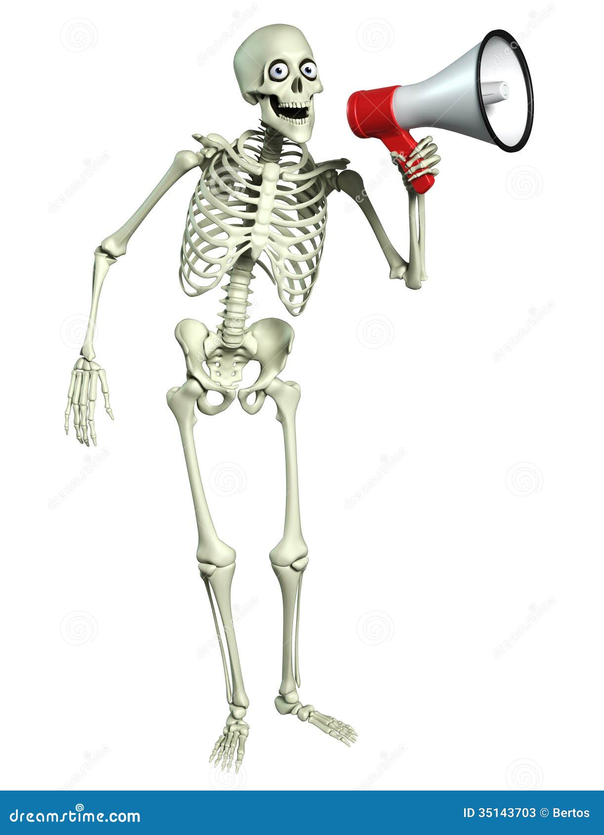 3d cartoon skeleton stock illustration. Illustration of speech - 35143703