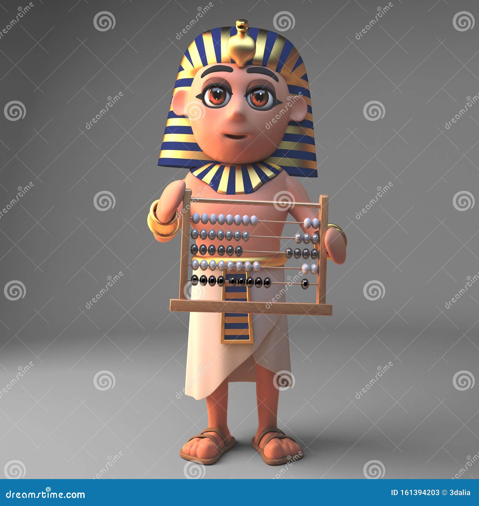 3d Cartoon Tutankhamun Pharaoh Character Holding an Abacus, 3d Illustration  Stock Illustration - Illustration of concept, ancient: 161394203