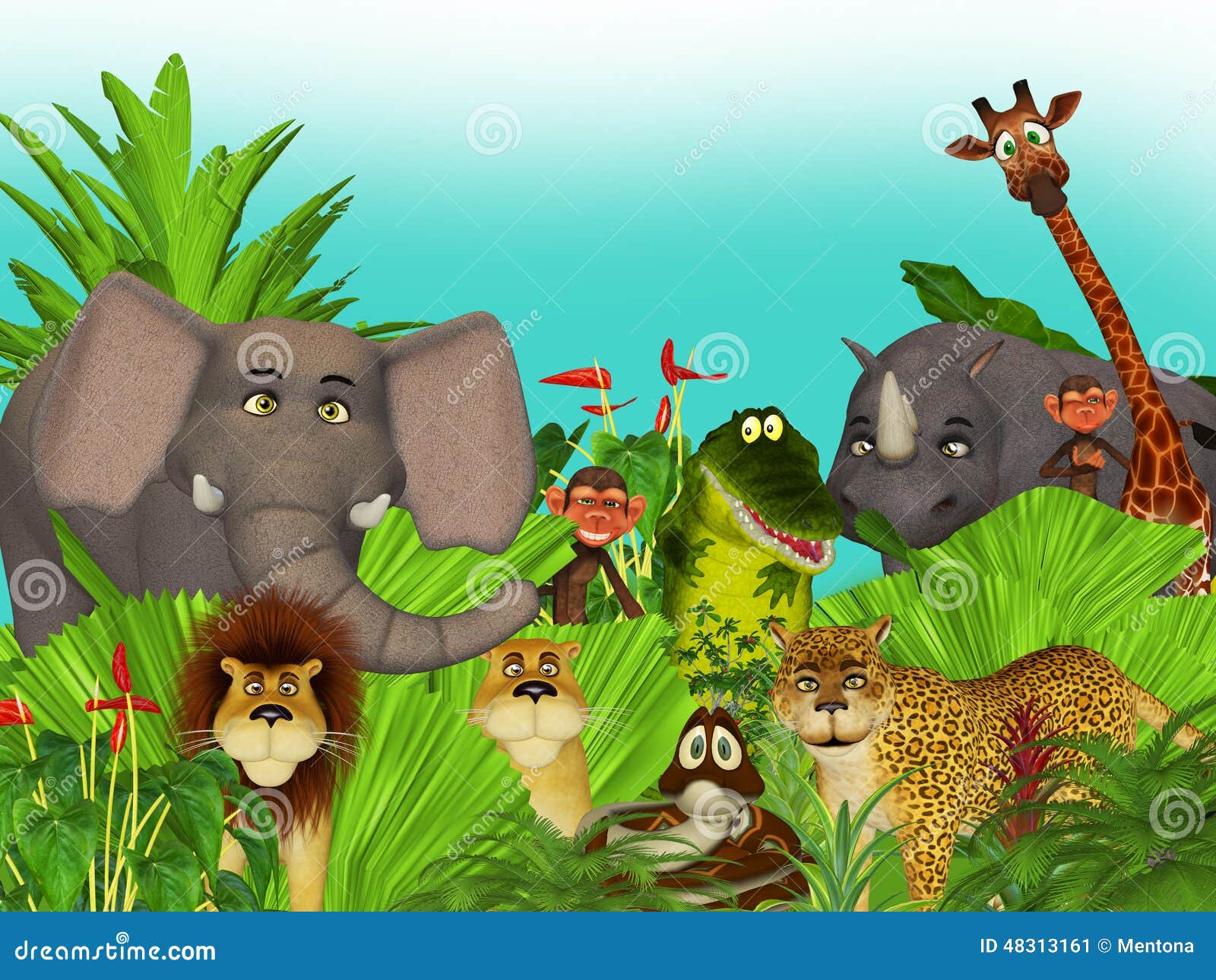 3d Cartoon Wild Jungle Animals Stock Illustration - Illustration of snake, clip: 48313161 3d Cartoon Wild Jungle Animals Stock Illustration - Illustration of snake, clip: 48313161