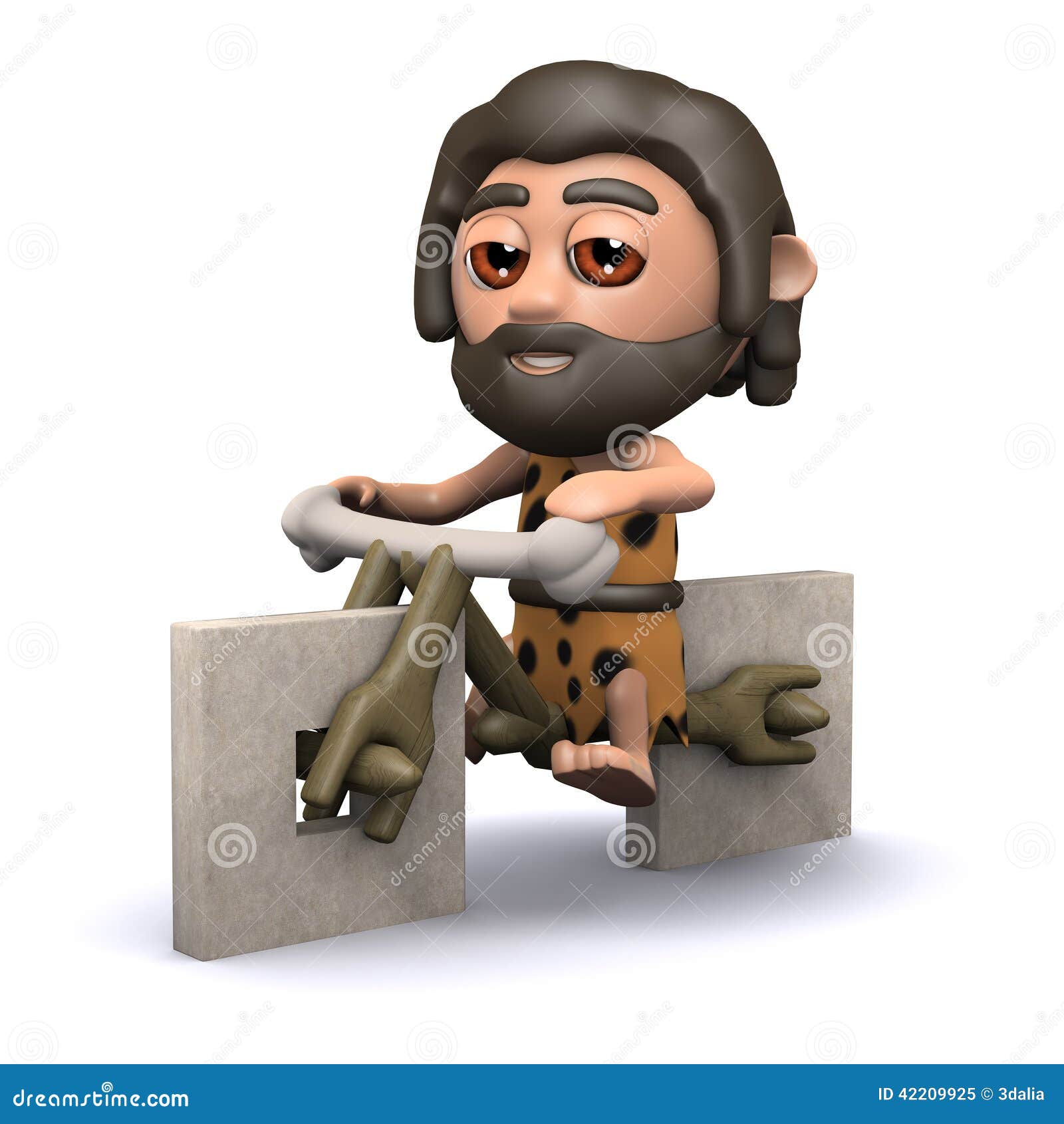d-caveman-has-new-bicycle-render-stone-s
