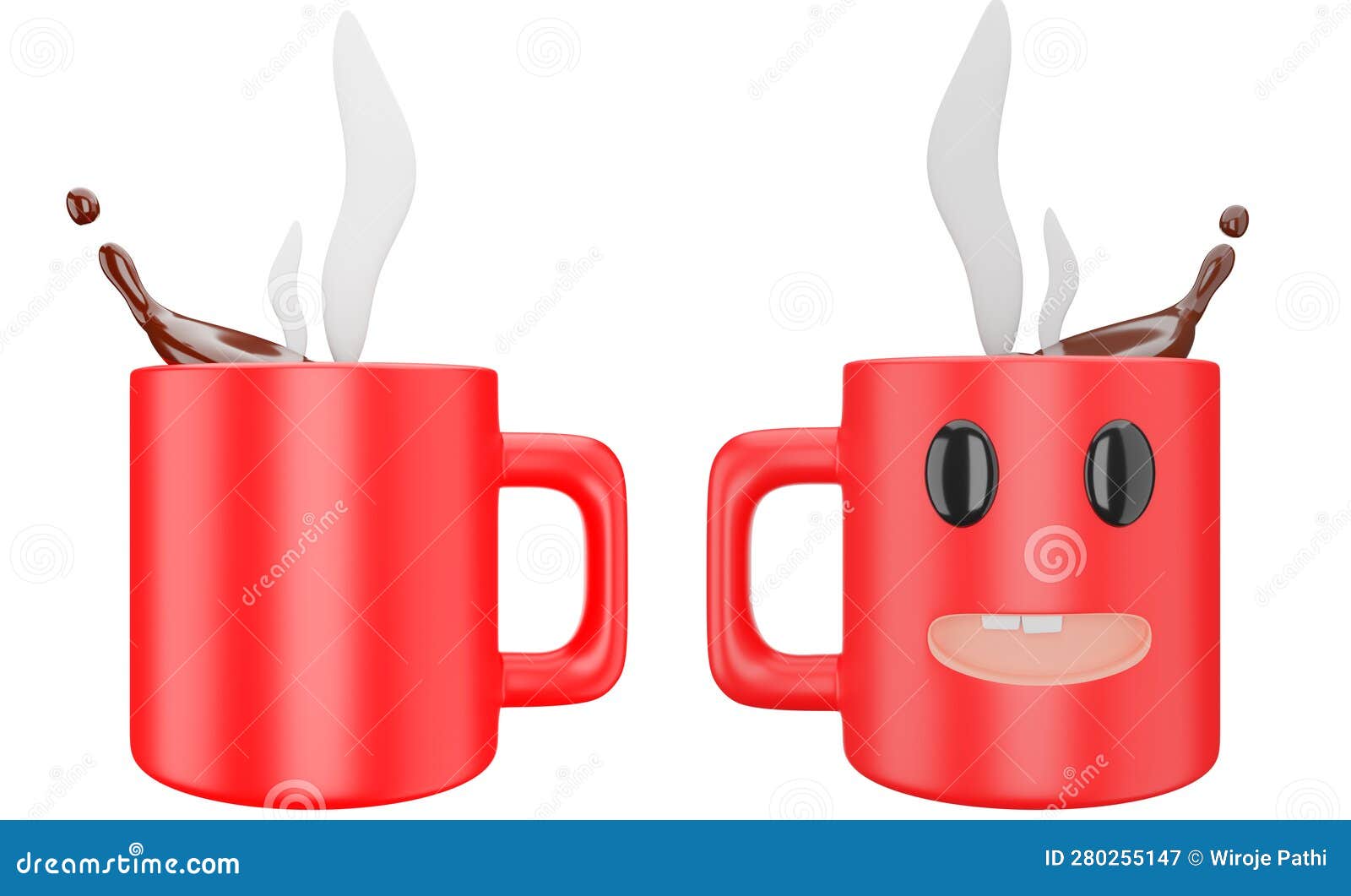 This is a free drink clip art image of a hot coffee mug cup.