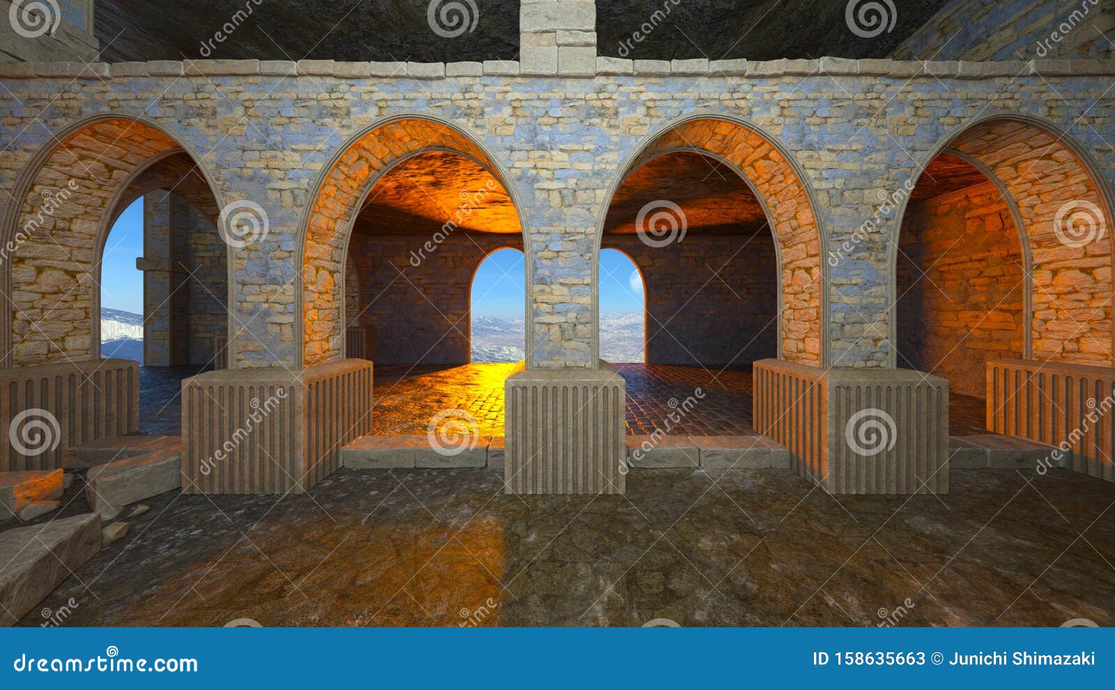 3D CG Rendering of Ancient Ruins Stock Image Image of hunt