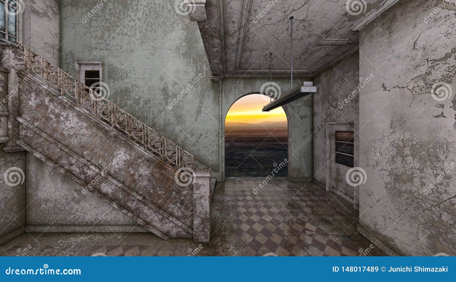 3D CG rendering of ruins stock illustration. Illustration of historic