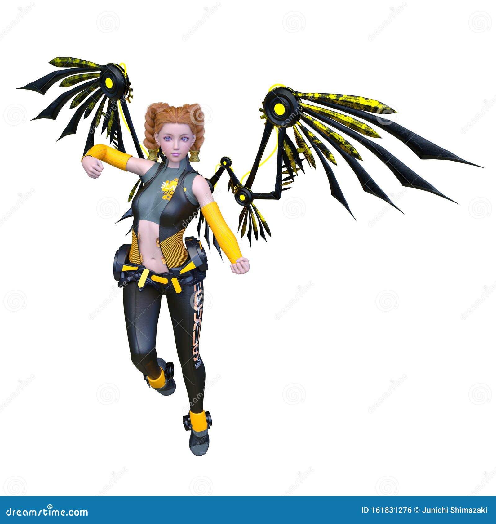 3D CG Rendering of Wing Woman Stock Illustration Illustration of