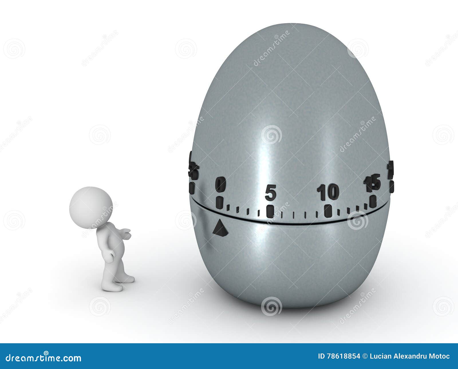 3D Character Looking Up at a Pomodoro Egg Timer Stock Illustration - Illustration of cartoon, 78618854